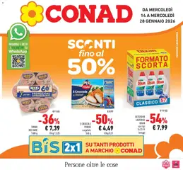 Anteprima del volantino Conad - Sconti fino al 50% valido a partire dal 14.01.2026