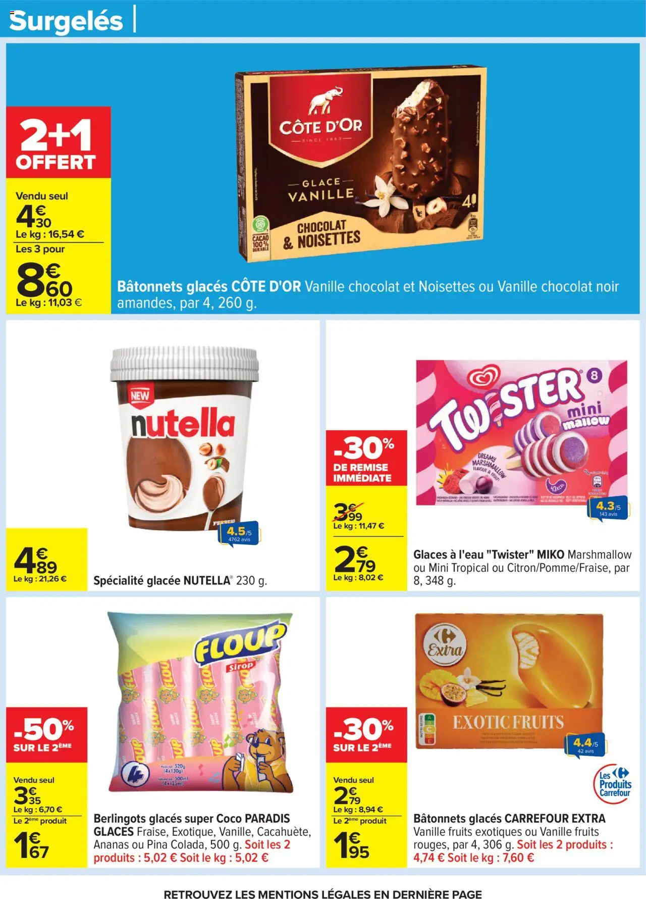  | Page: 16 | Produits: Glaces, Noisettes, Chocolat, Ananas