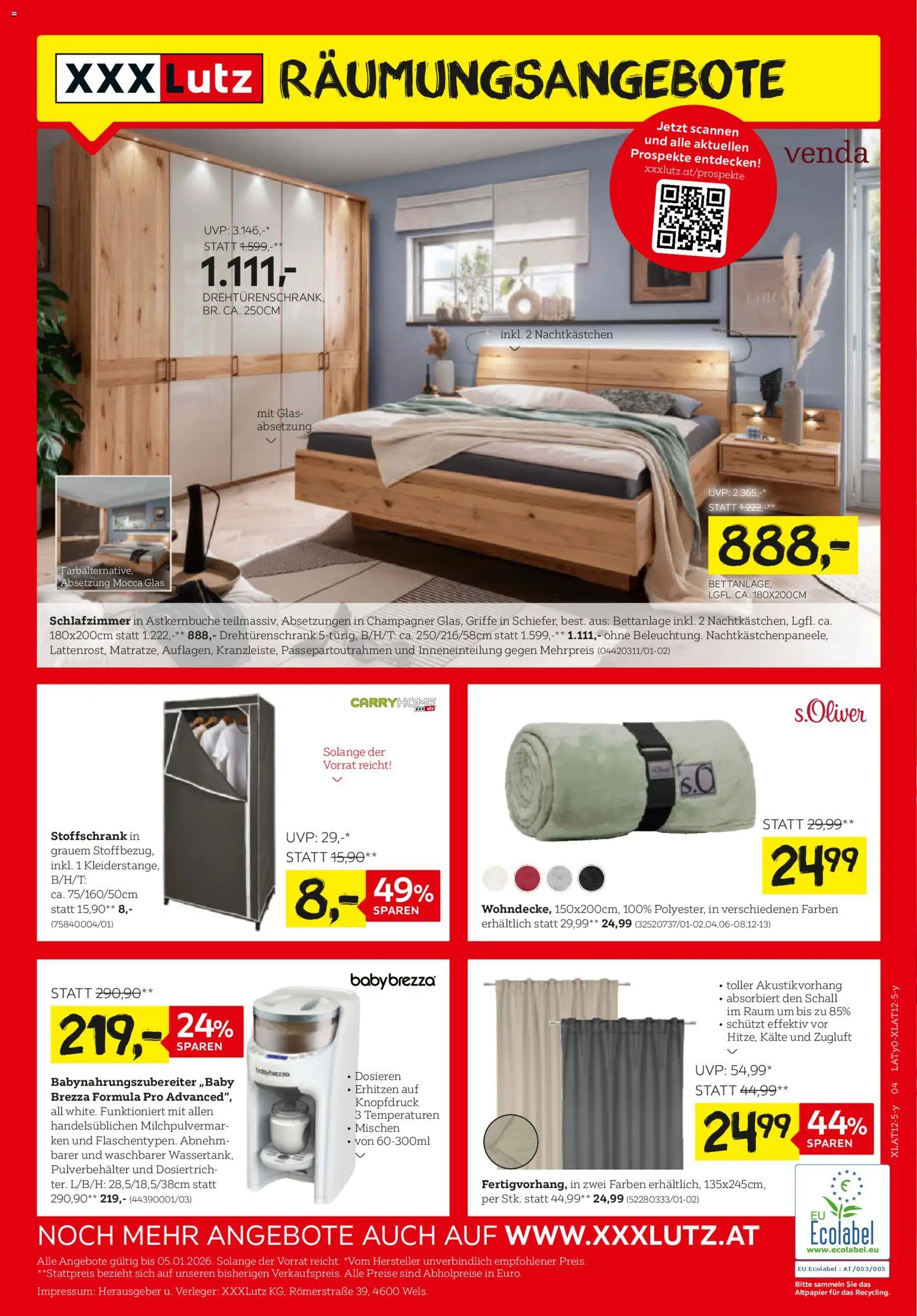 XXXLutz Räumung Angebote gültig ab 22.12.2025 | Seite: 1