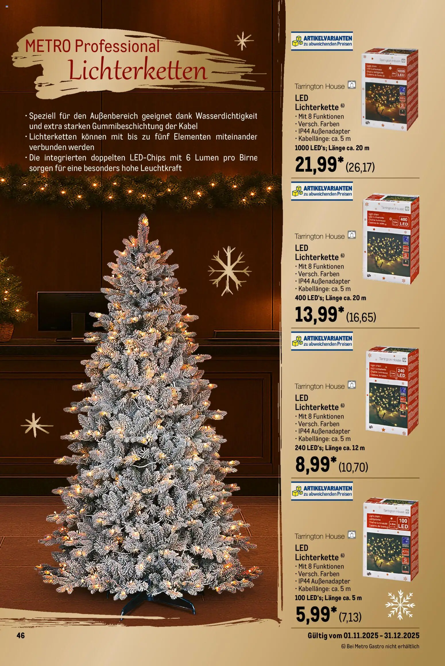 Metro Saisonkatalog Festliche Momente – gültig ab 01.11.2025 | Seite: 54 | Produkte: Kabel, Birne