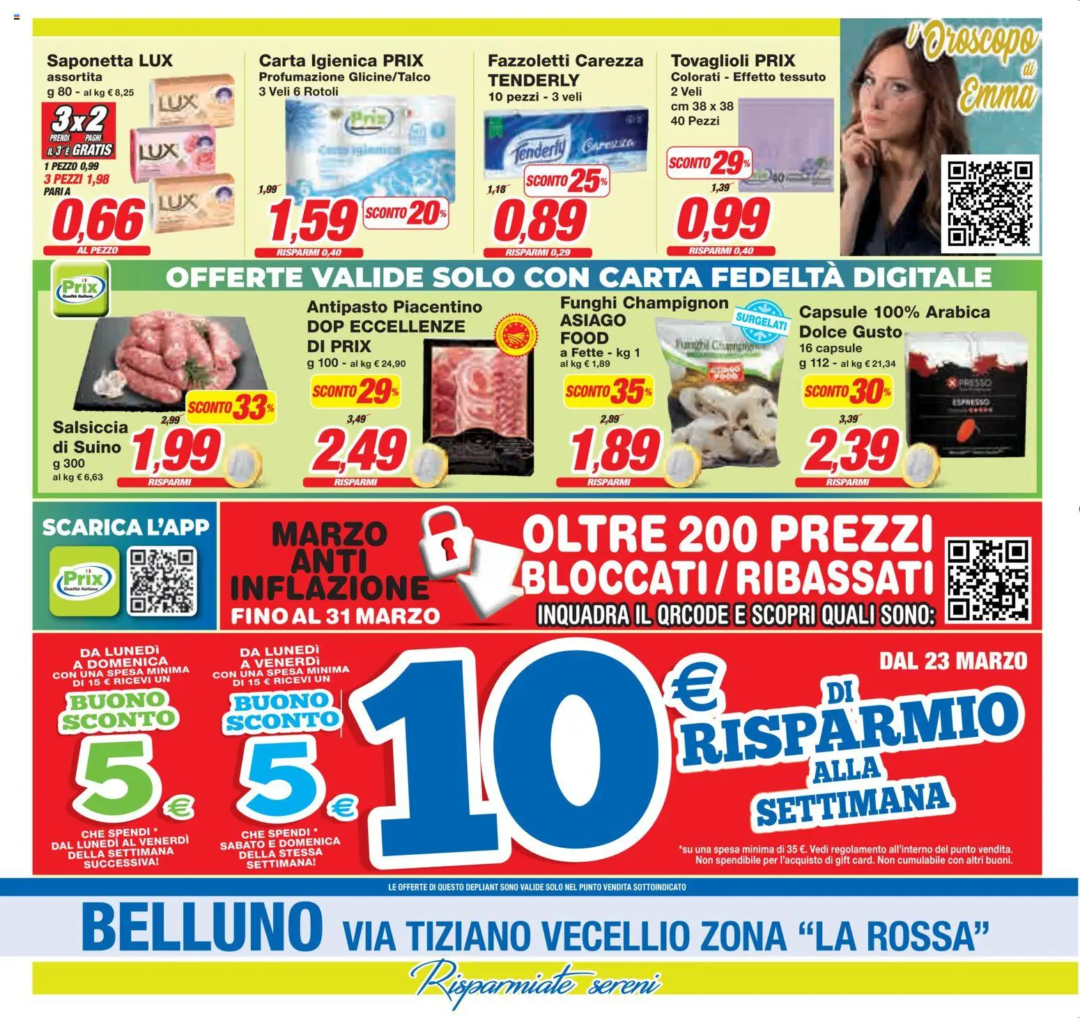 Volantino Prix del 16.03.2026 | Pagina: 28 | Prodotti: Fazzoletti, Saponetta, Suino, Funghi