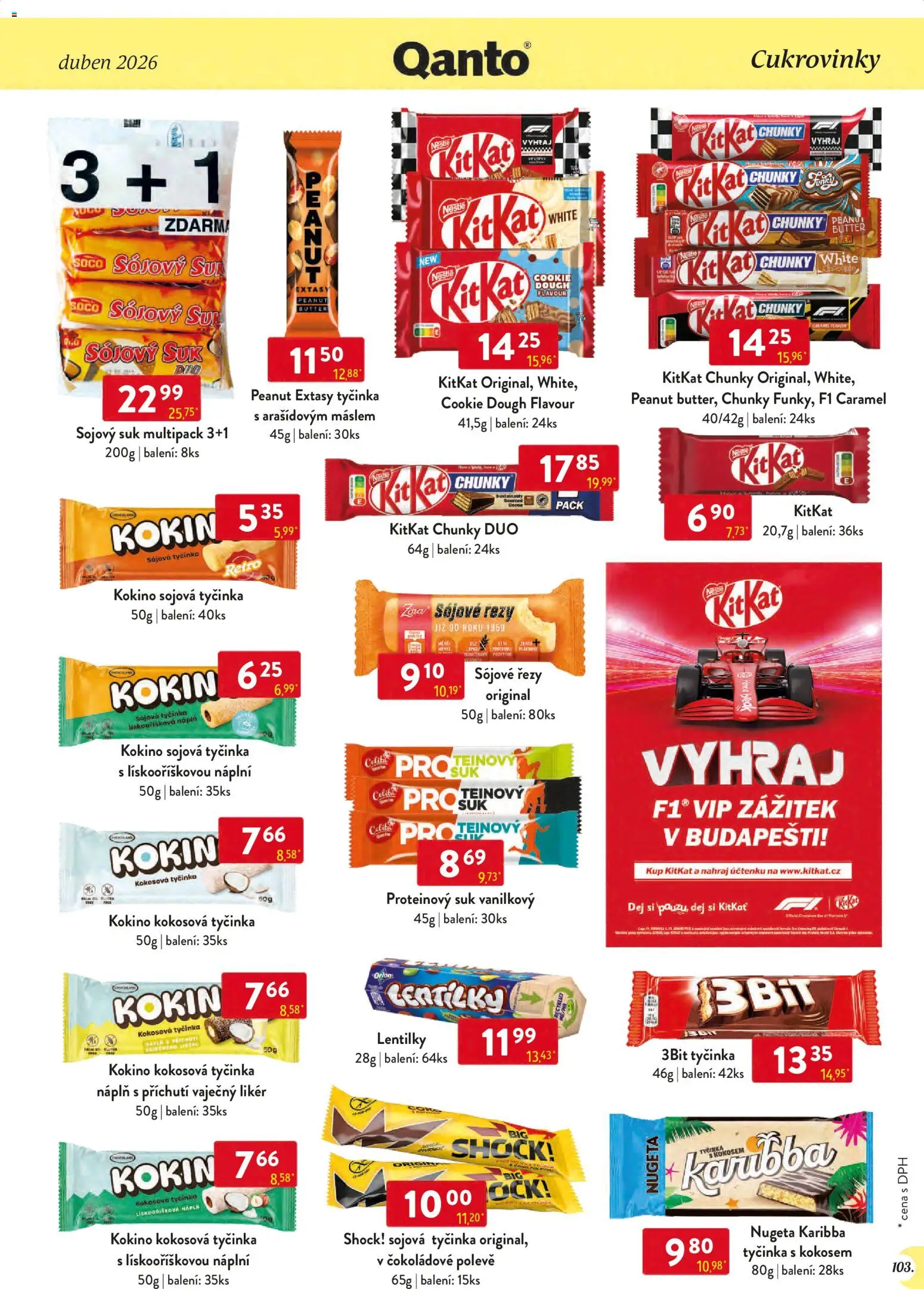 Astur & Qanto leták - Velkoobchod 04/2026 od 01.04.2026 | Strana: 103 | Produkty: Tyčinky, Likér, Nugeta, Lentilky