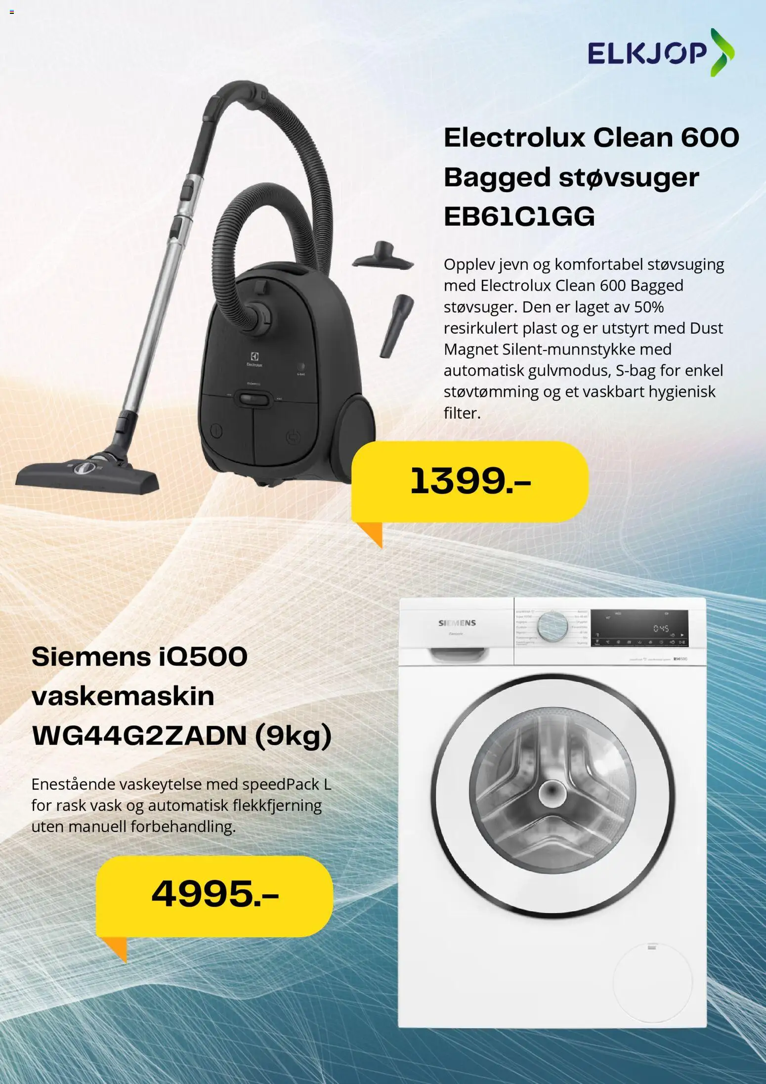 {H1} | Side: 5 | Produkter: Vask, Vaskemaskin, Støvsuger