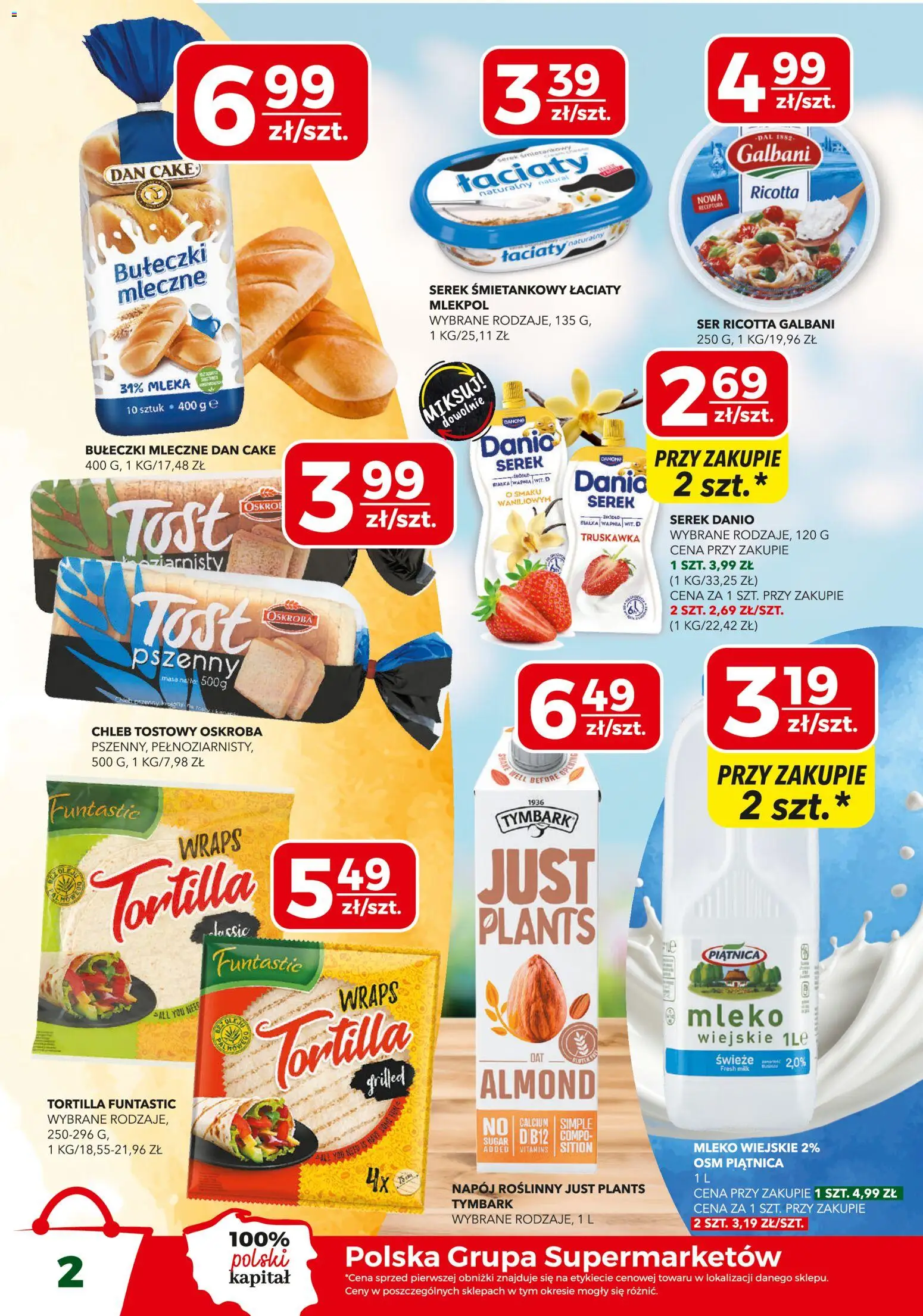 Top Market gazetka od 09.04.2026 | Strona: 2 | Produkty: Mleka, Ser, Chleb, Ser ricotta