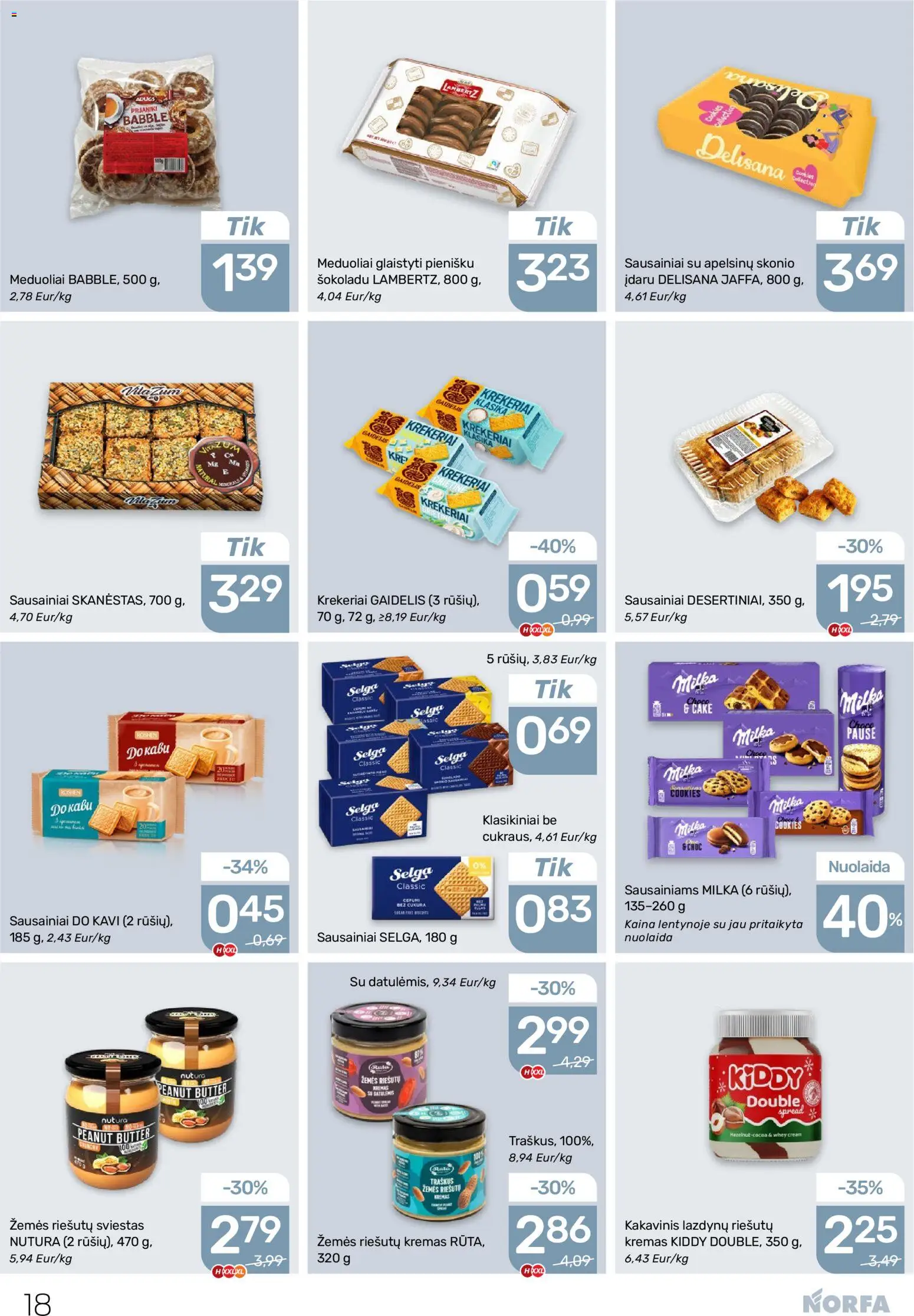 NORFA akcijos nuo 11.12.2025 | Puslapis: 18 | Prekių: Sausainiai, Kremas, Sviestas