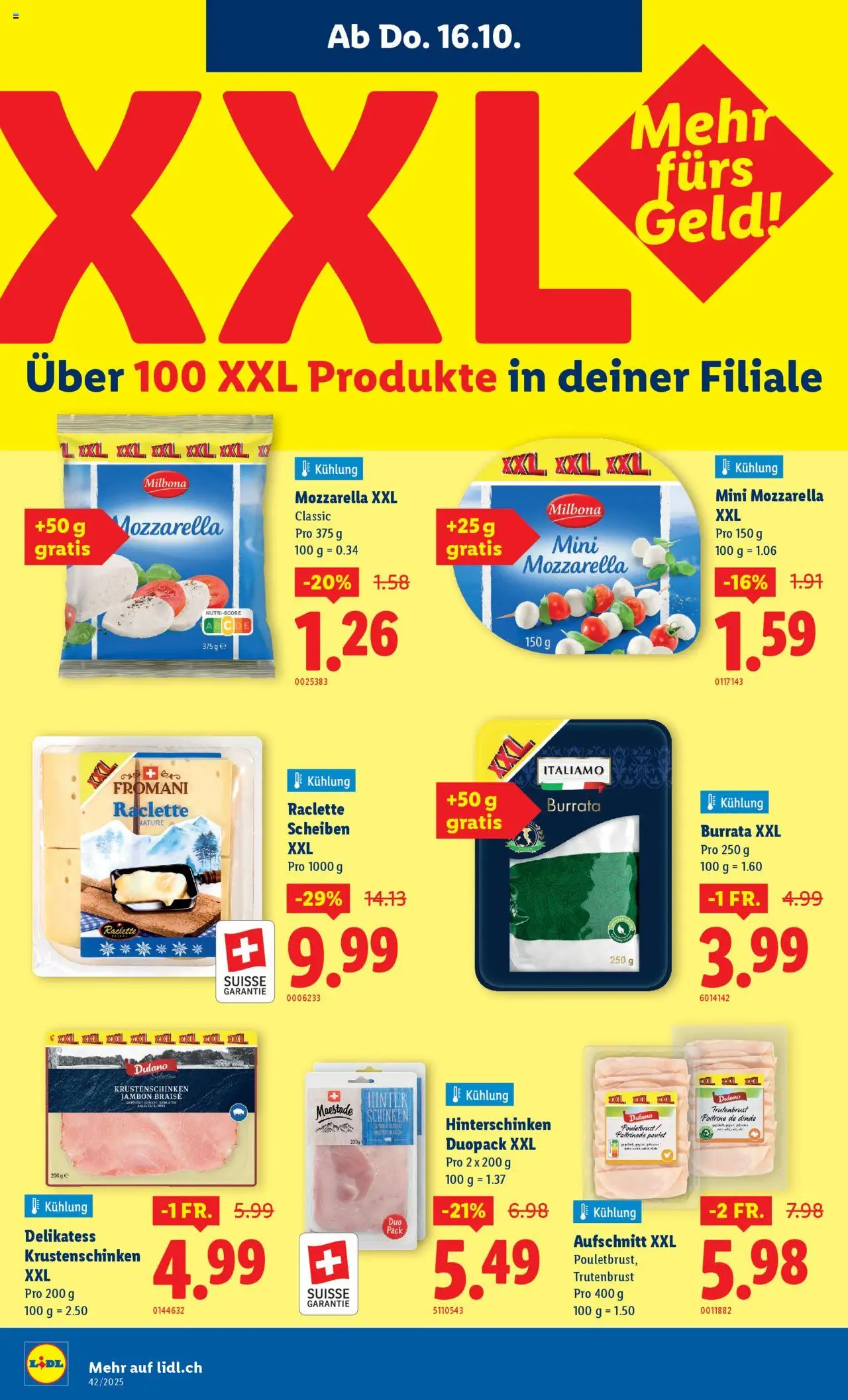 Lidl Aktionen – gültig ab 16.10.2025 | Seite: 12 | Produkte: Pouletbrust, Fennikel, Raclette