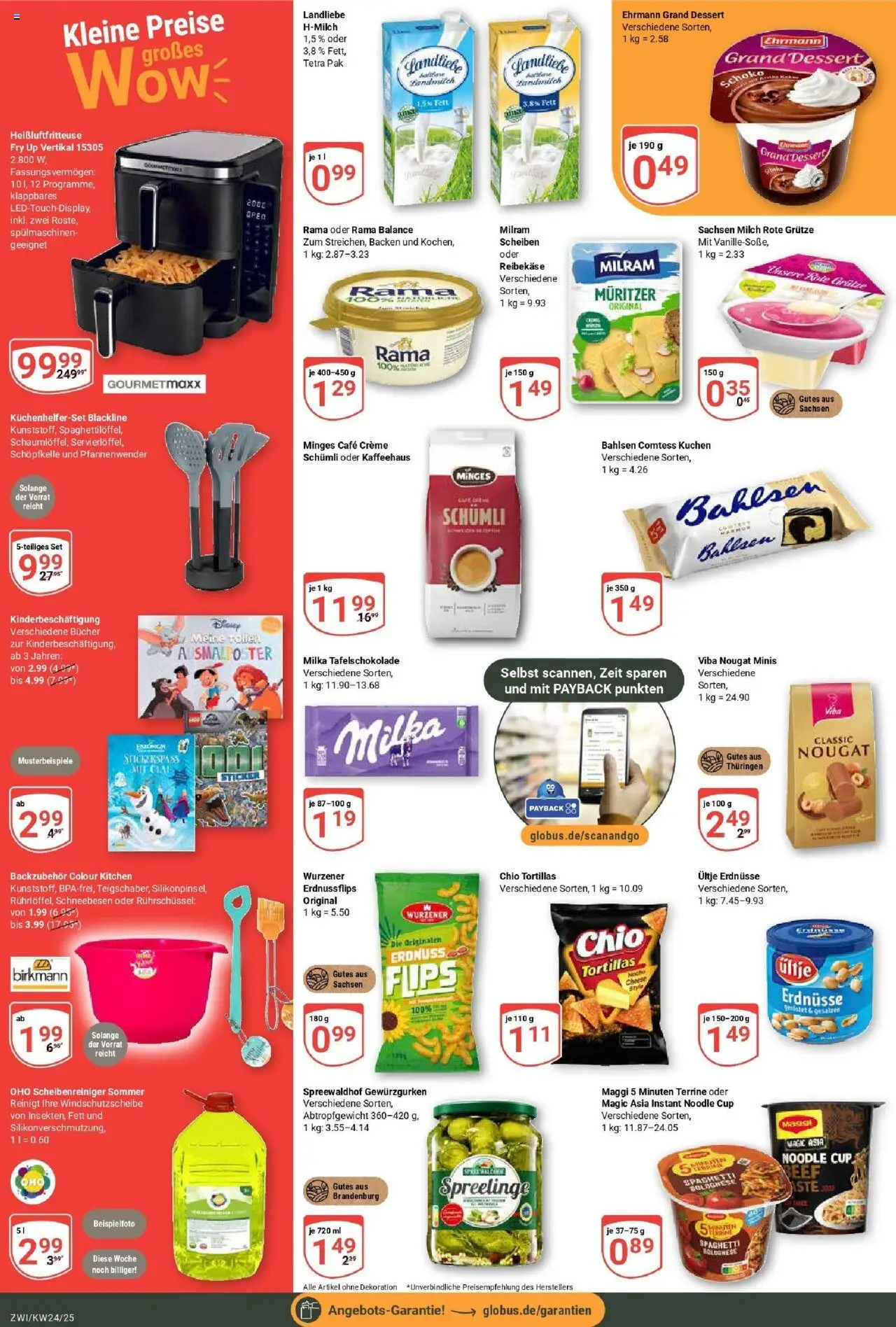 Globus prospekt Zwickau	 - gültig ab dem 08.06.2025 | Seite: 4 | Produkte: Margarine, Milch, Chio tortillas, Reibekase