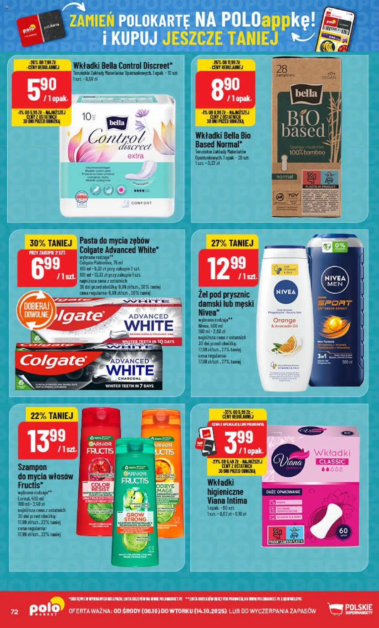 POLOmarket Gazetka od 08.10.2025 | Strona: 72 | Produkty: Prysznic, Szampon, Żel pod prysznic