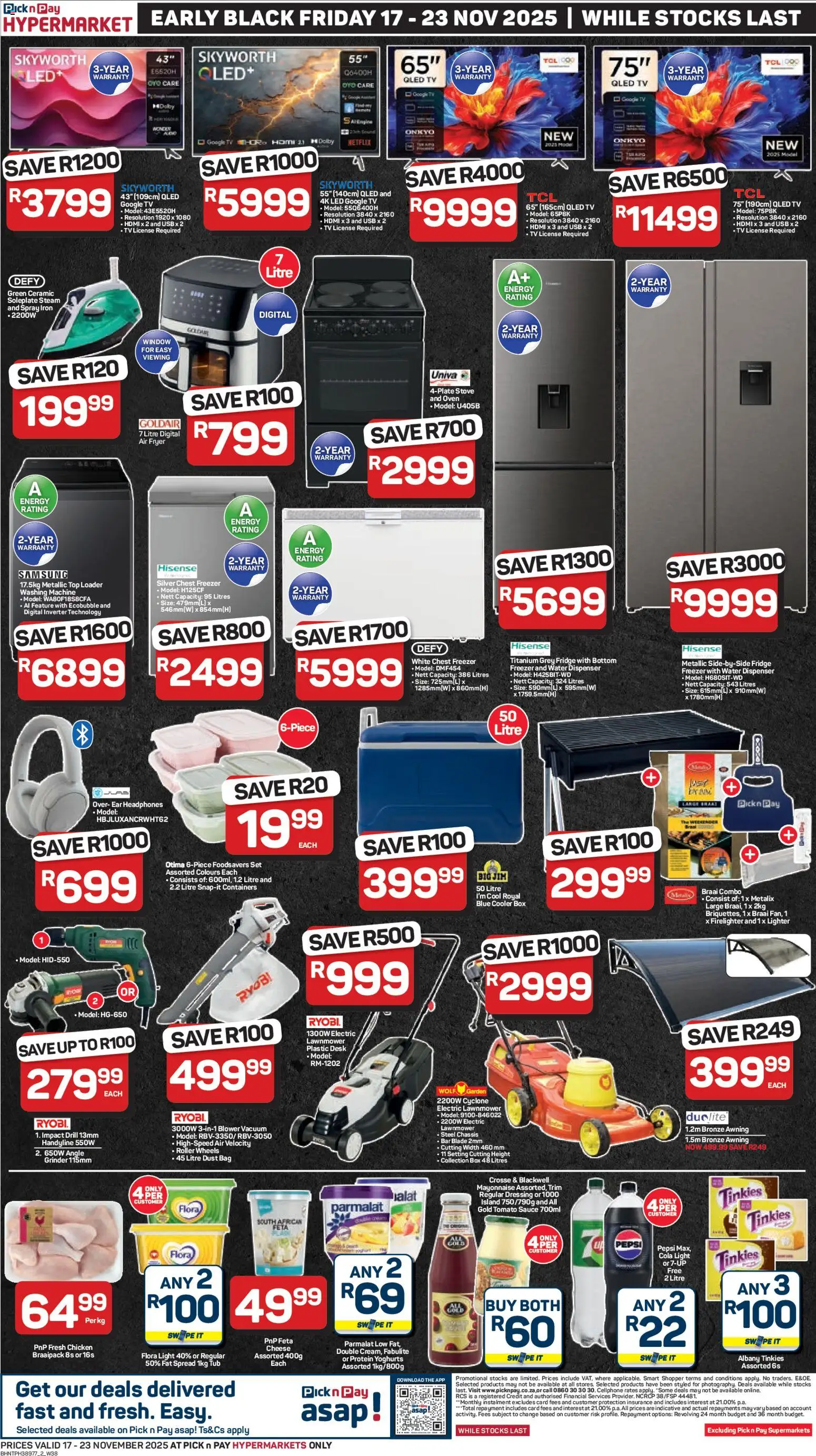 New Pick n Pay catalogue – valid from 17.11.2025 | Page: 2 | Products: Washing machine, Iron, Water, Sauce