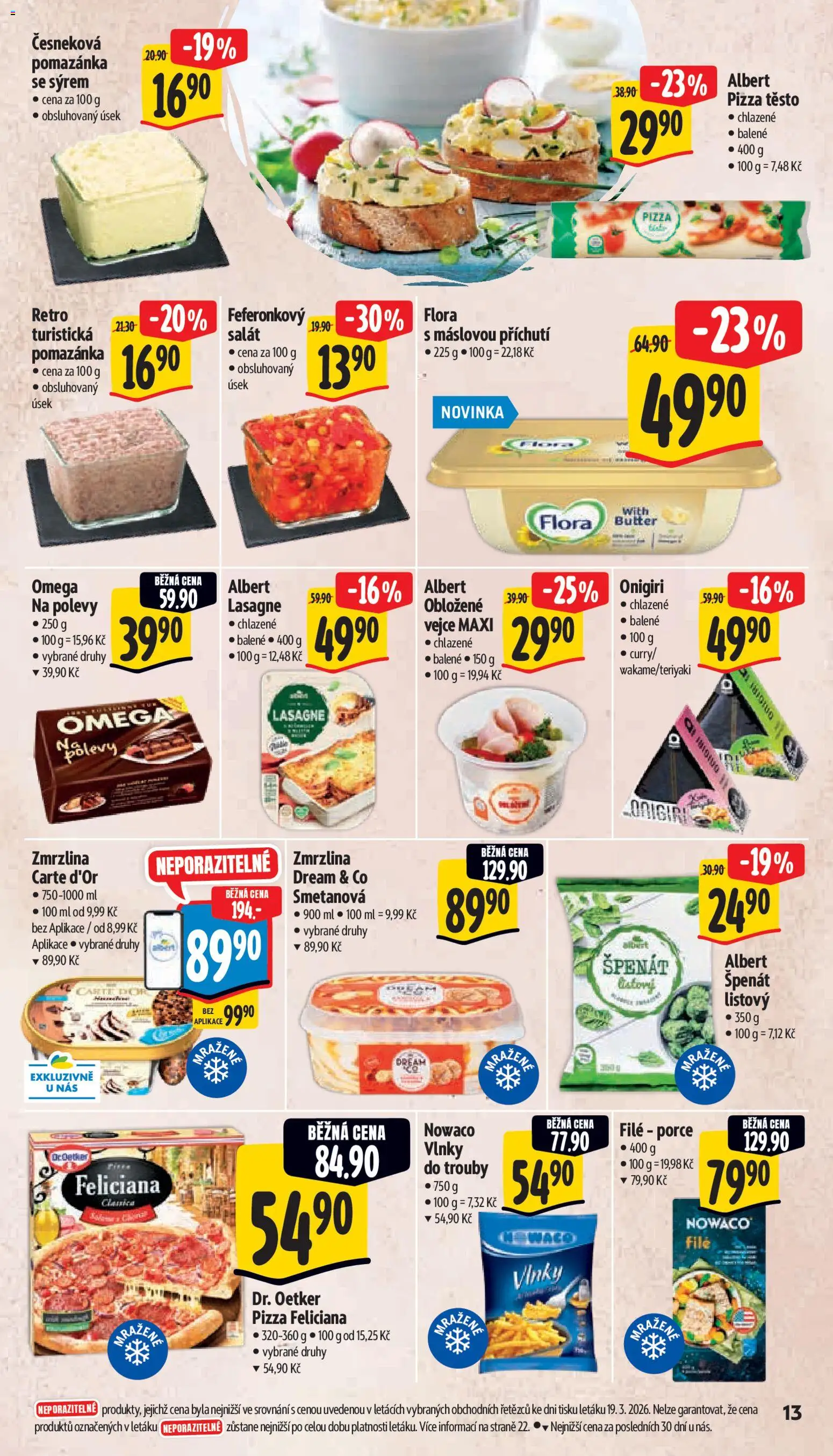 Albert leták - Supermarket od 25.03.2026 | Strana: 23 | Produkty: Vejce, Salát, Omega, Carte d'or