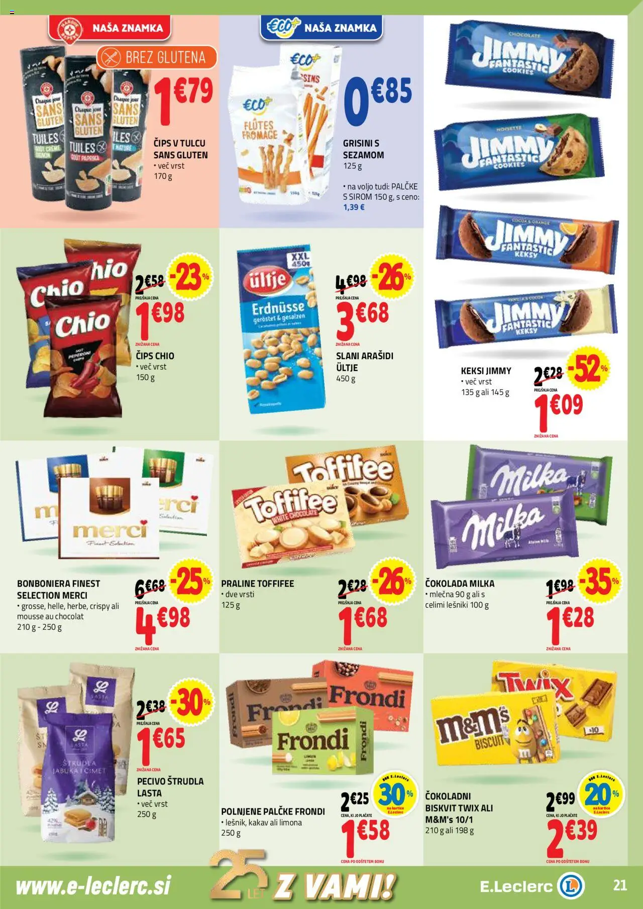Novi E.leclerc katalog ponudbe – veljaven od 17.09.2025 | Stran: 21 | Izdelki: Keksi, Arašidi, Bonboniera, Limona