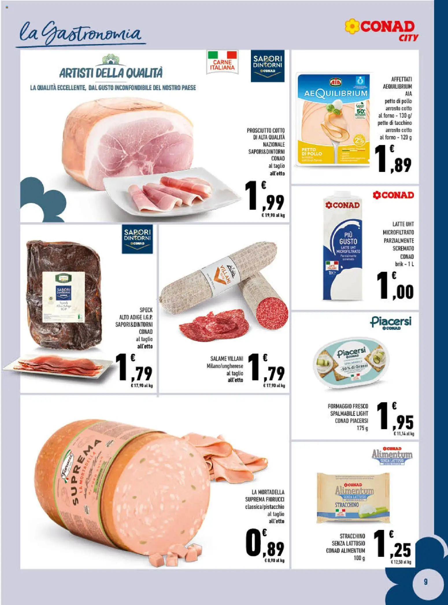 Volantino Conad del 11.03.2026 | Pagina: 9 | Prodotti: Arrosto, Latte, Prosciutto, Forno