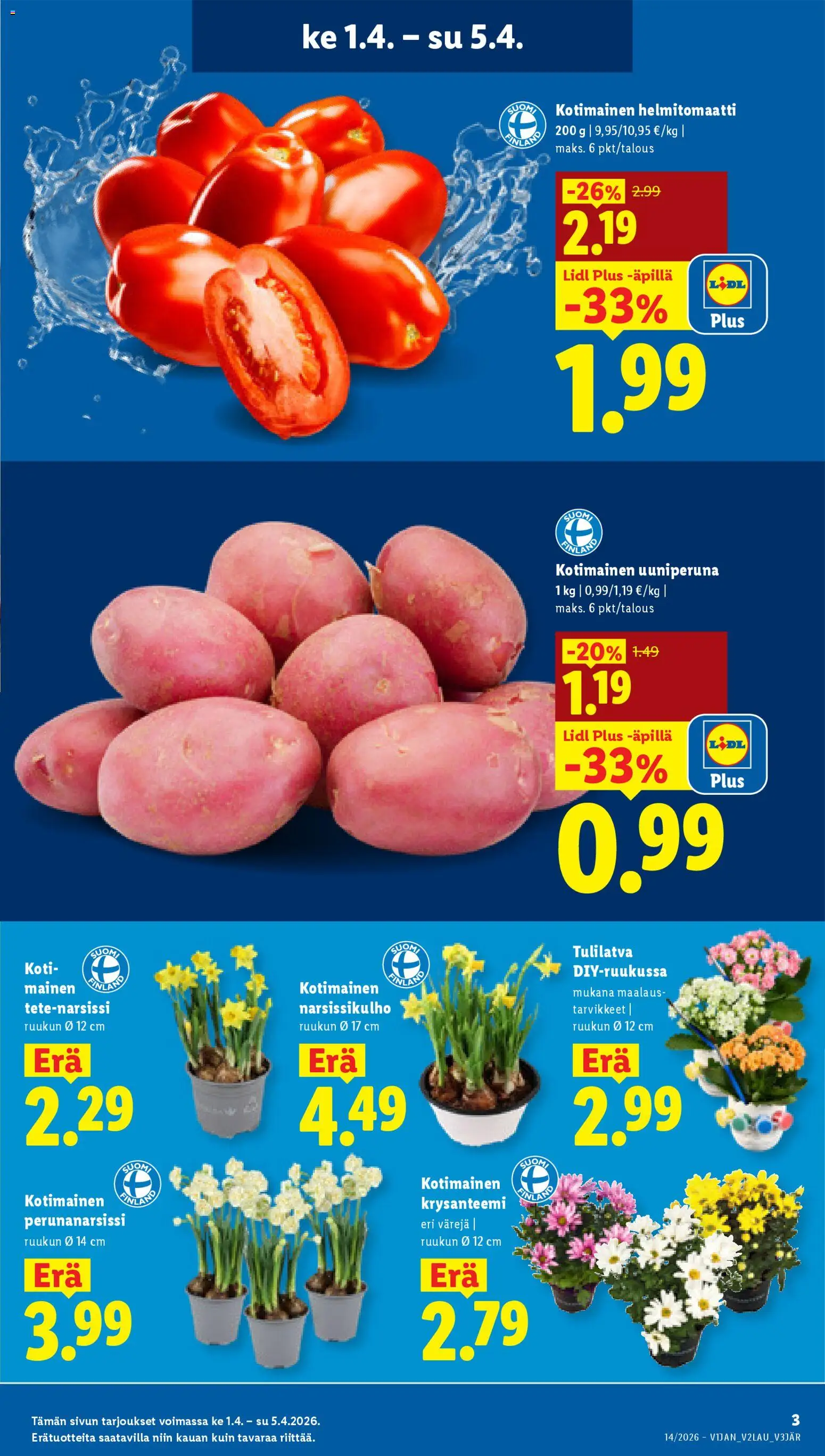 Lidl tarjoukset - Tampere – voimassa 01.04.2026 alkaen | Sivu: 3 | Tuotteet: Helmitomaatti