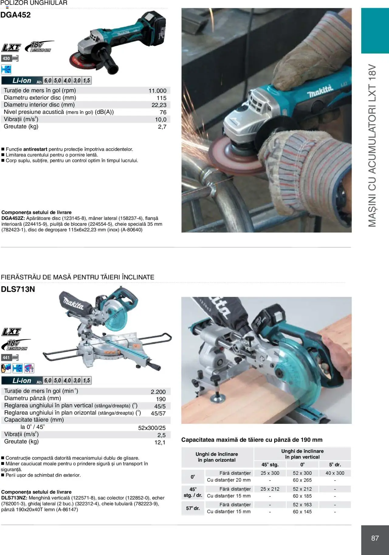 Noul catalog Makita – valabil de la 08.01.2025 | Pagină: 87 | Produse: Disc, Polizor, Mâner, Masă