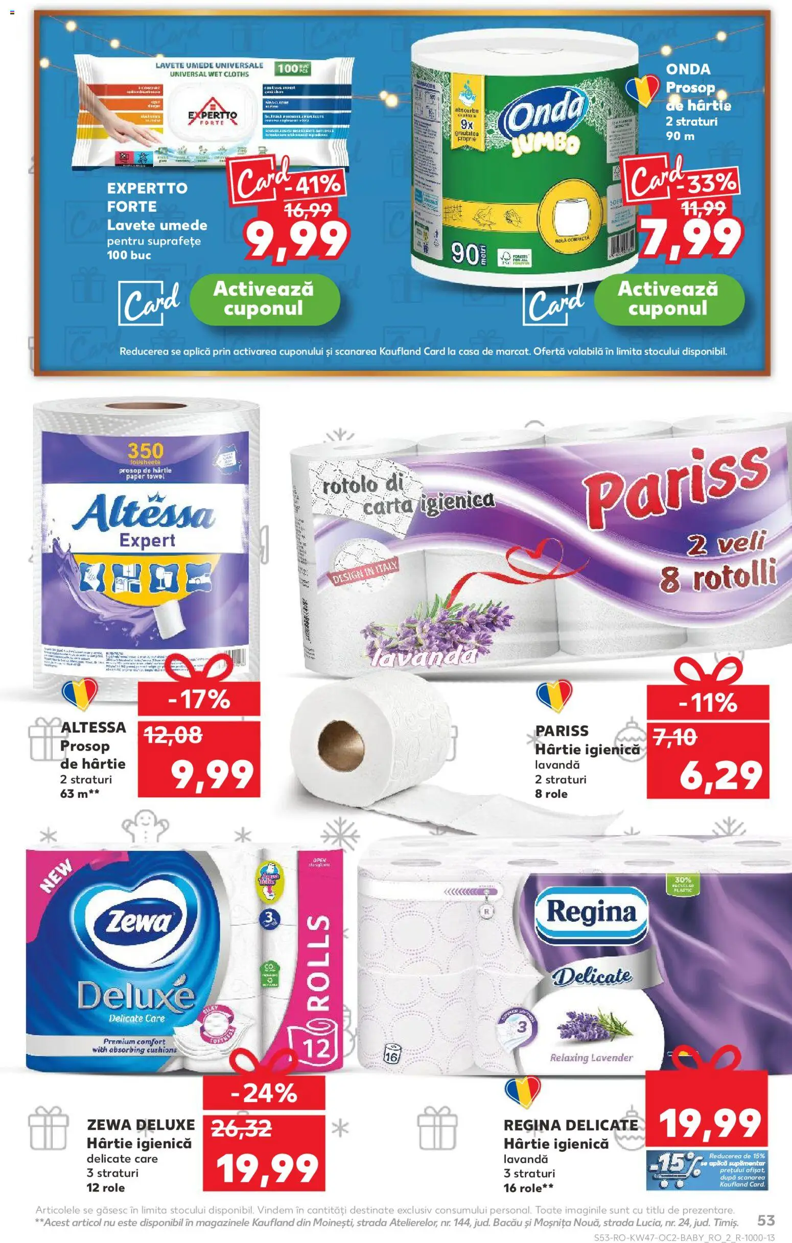 Noul catalog Kaufland – valabil de la 19.11.2025 | Pagină: 53 | Produse: Role, Lavete