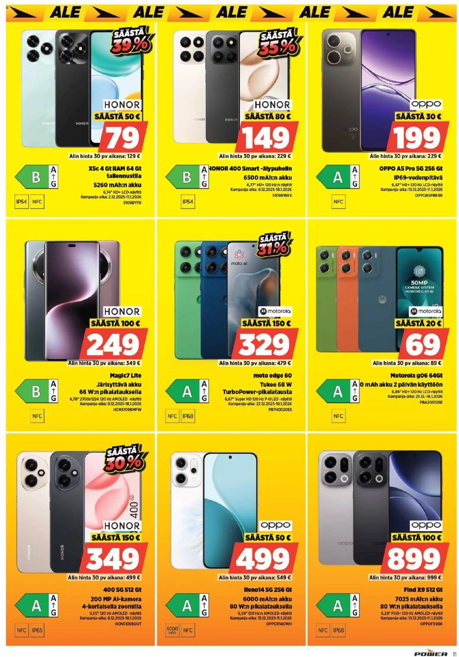 Power tarjoukset – voimassa 01.01.2026 alkaen | Sivu: 11 | Tuotteet: Akku, Älypuhelin, Näyttö