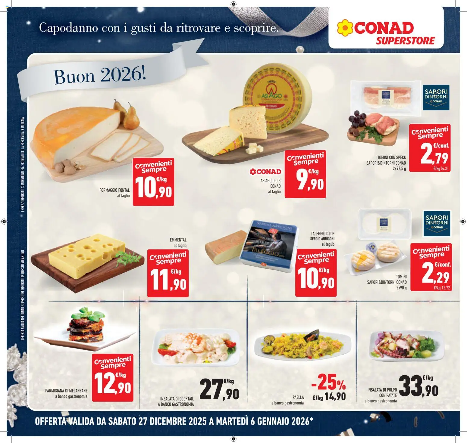 Volantino Conad del 27.12.2025 | Pagina: 14 | Prodotti: Speck, Patate, Polpo, Paella