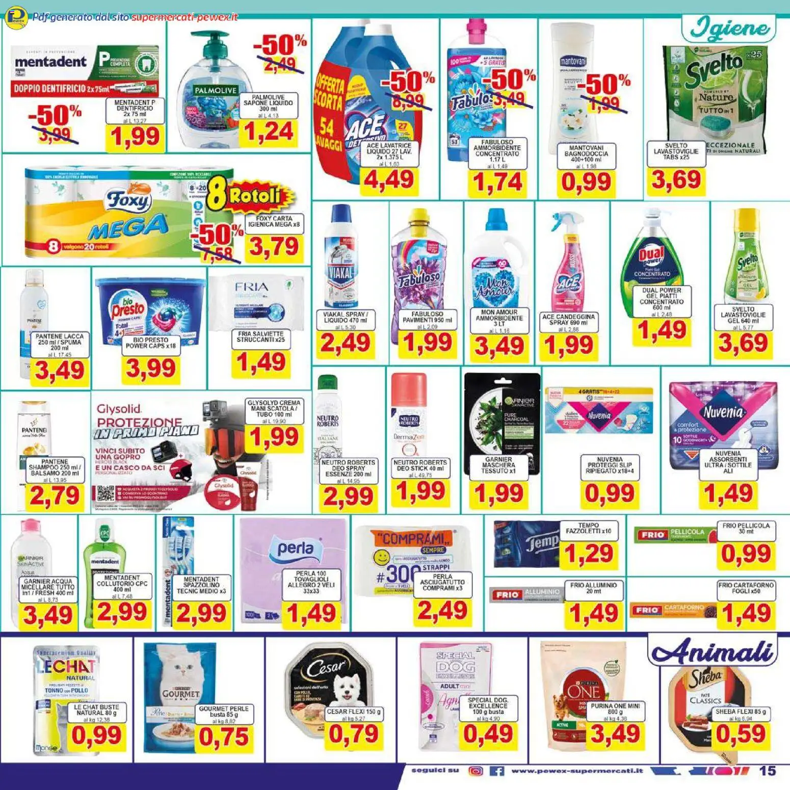 Volantino Pewex del 26.01.2026 | Pagina: 15 | Prodotti: Shampoo, Balsamo, Spazzolino, Fazzoletti