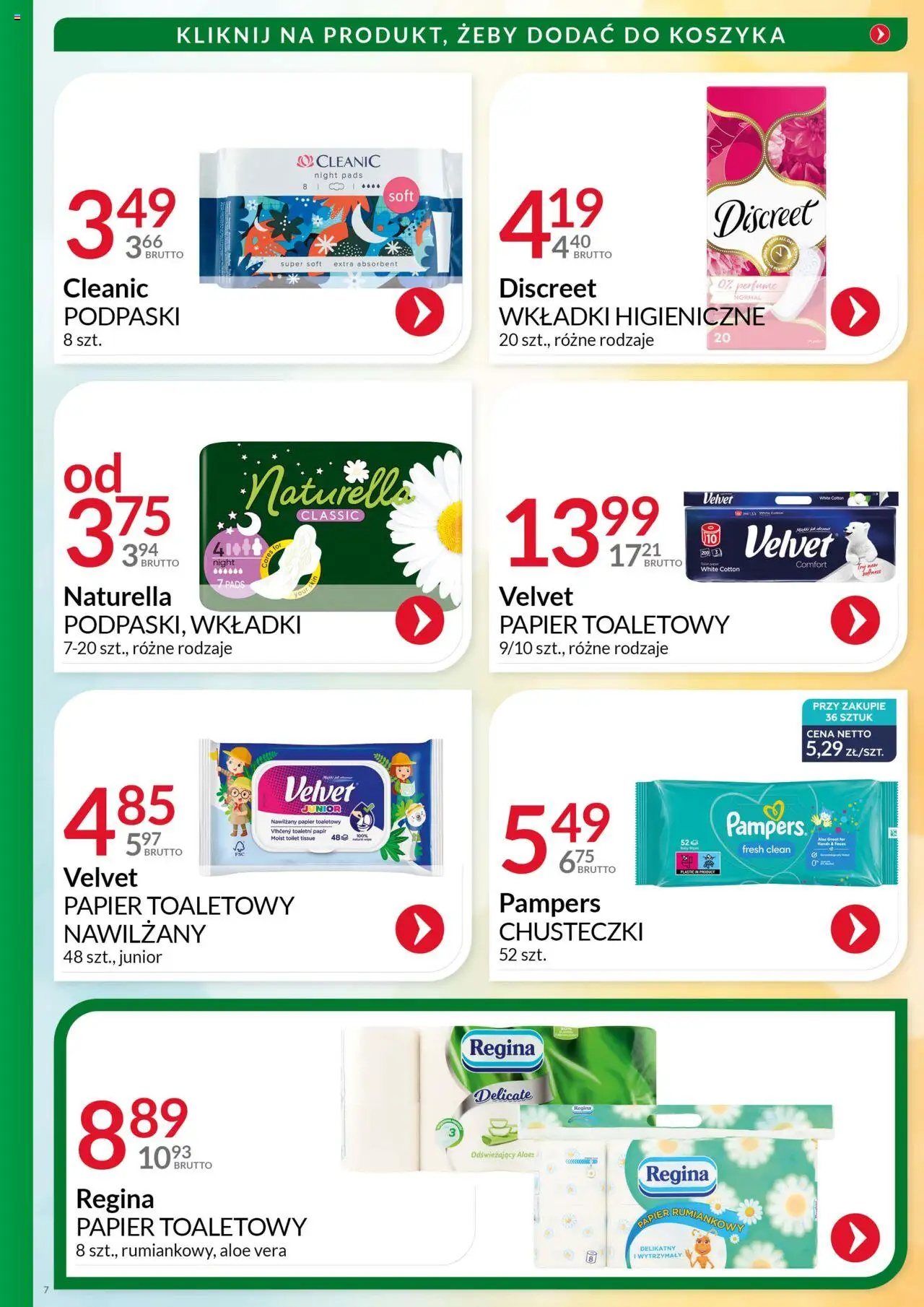 Eurocash Gazetka - Katalog Artykułów Chemicznych od 01.08.2025 | Strona: 7 | Produkty: Pampers, Aloes, Podpaski, Wkładki higieniczne