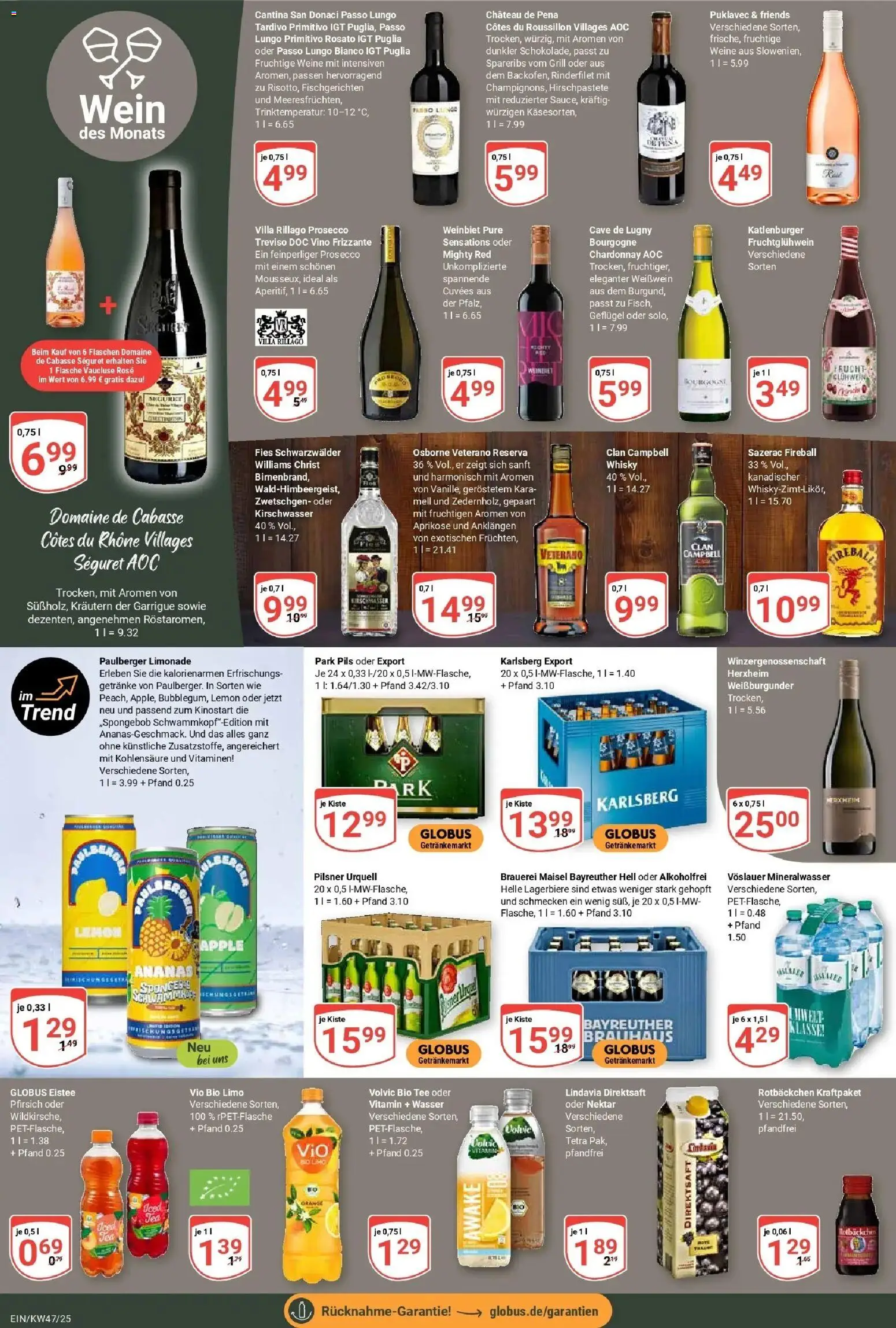 Globus prospekt Homburg-Einöd	 – gültig ab 17.11.2025 | Seite: 18 | Produkte: Whisky, Osborne, Pfirsich, Tee