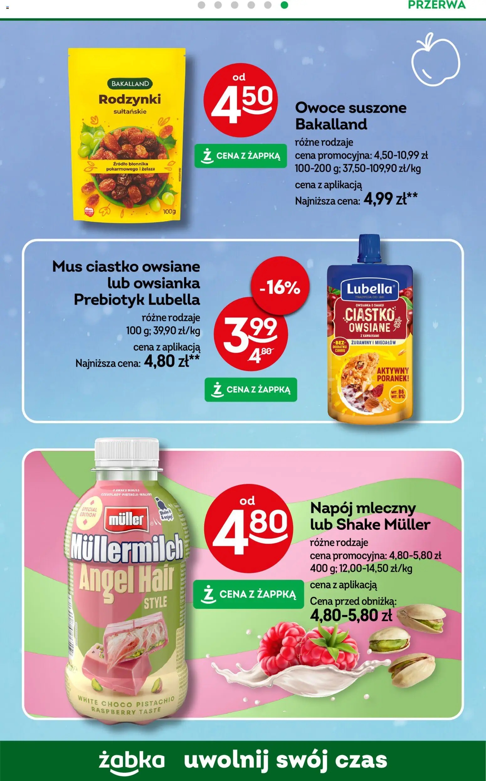 Żabka Gazetka od 14.01.2026 | Strona: 47 | Produkty: Curry, Owsianka, Rodzynki, Owoce