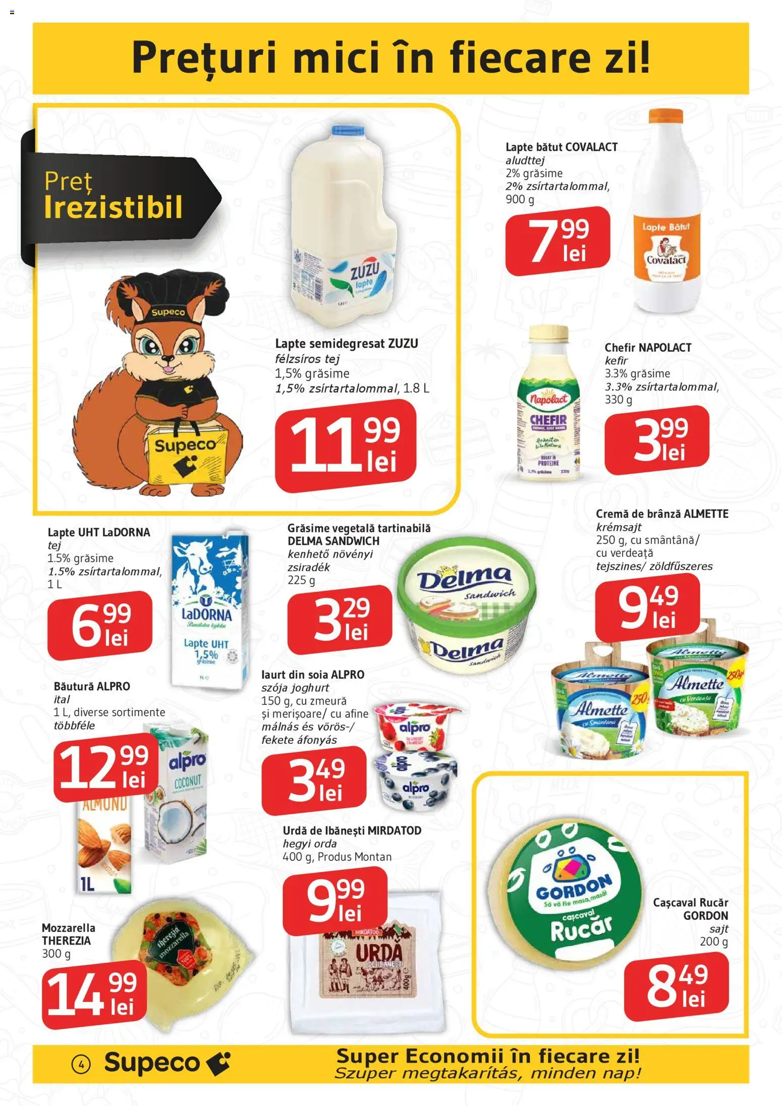 Noul catalog Supeco – valabil de la 13.11.2025 | Pagină: 4 | Produse: Zmeură, Cașcaval, Lapte, Cremă de brânză