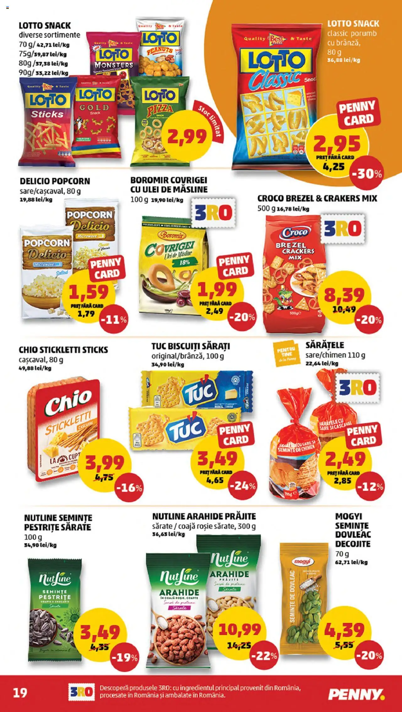 Noul catalog PENNY – valabil de la 15.10.2025 | Pagină: 19 | Produse: Arahide, Covrigei, Pizza, Sare