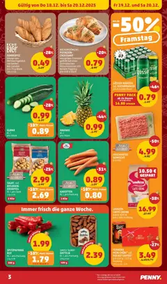 Penny Markt Flugblatt ab 18.12.2025 gültig | Seite: 3 | Produkte: Salat, Ananas