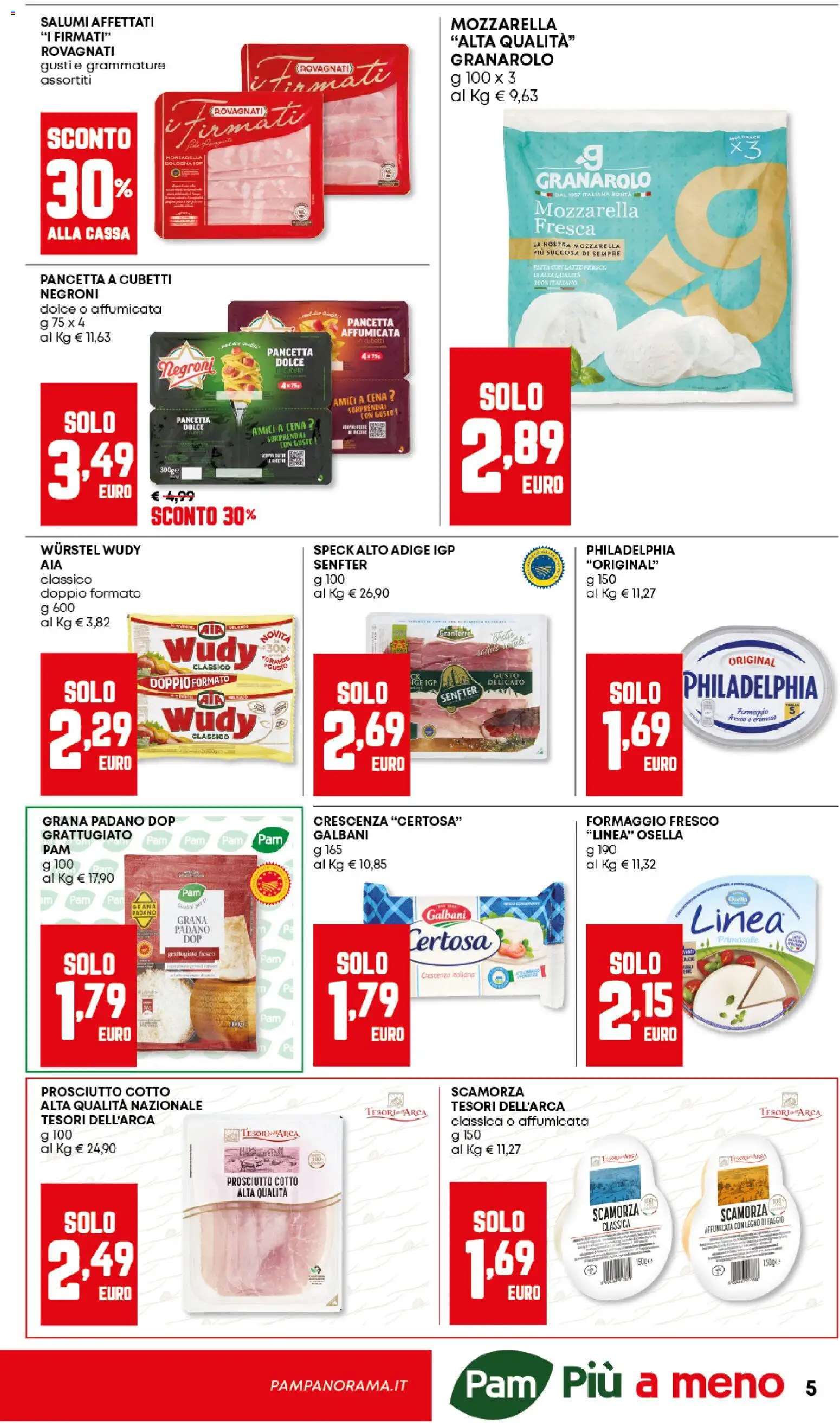 Volantino Panorama del 12.02.2026 | Pagina: 5 | Prodotti: Speck, Latte, Formaggio, Grana Padano