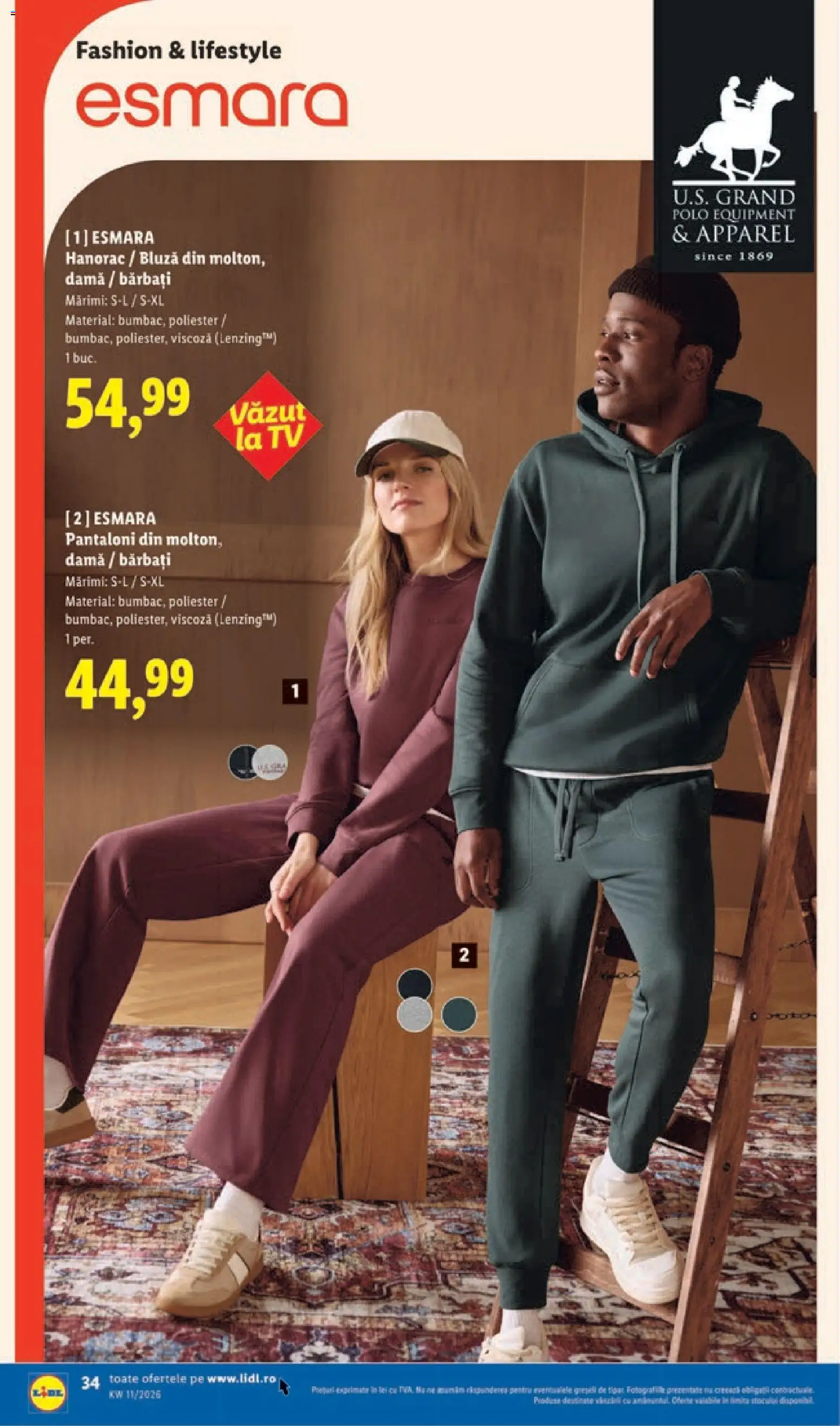 Noul catalog Lidl – valabil de la 09.03.2026 | Pagină: 34 | Produse: Bluză, Pantaloni, Keşe