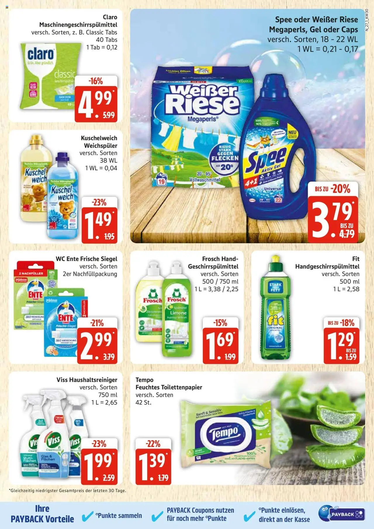 Edeka prospekt Rostock	 - gültig ab dem 20.07.2025 | Seite: 27 | Produkte: Kuschelweich, Spee, Ente, Toilettenpapier