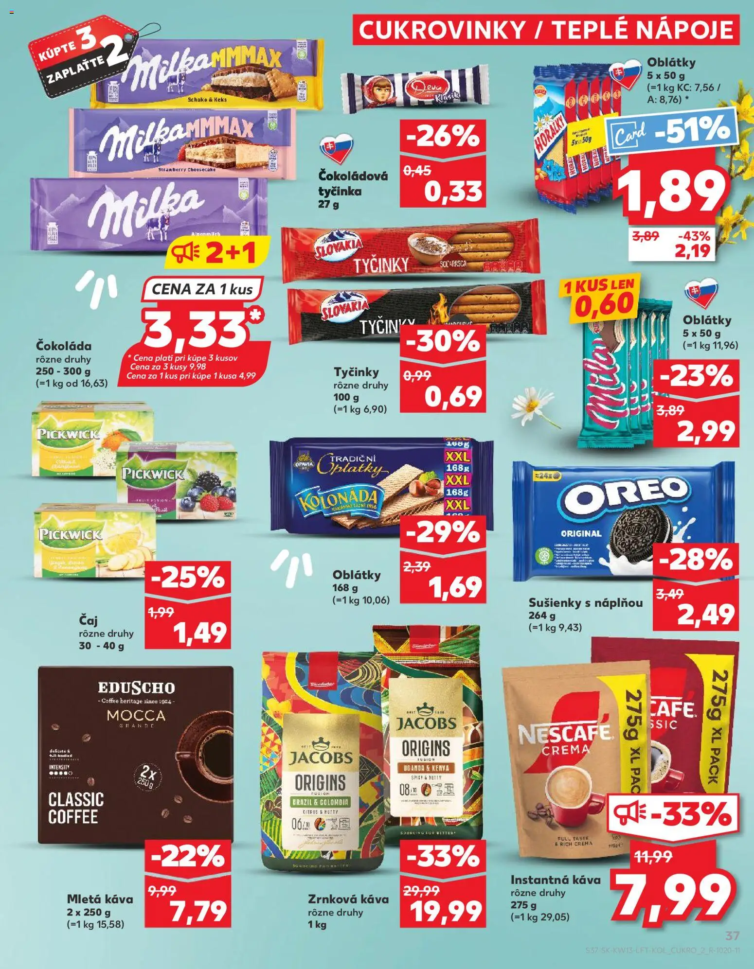 Nové Kaufland akcie – leták je platný od 26.03.2026 | Strana: 37 | Produkty: Káva, Čaj, Milka, Horálky