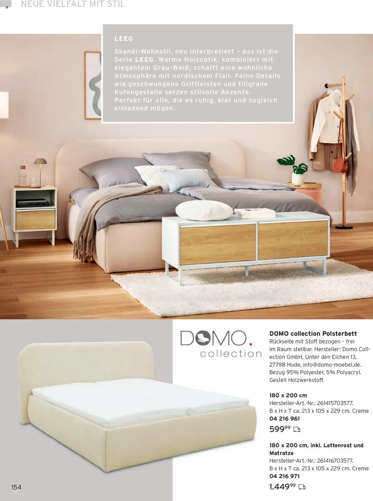 Angebote Tchibo – gültig ab 01.10.2025 | Seite: 154 | Produkte: Matratze, Lattenrost, Polsterbett, Creme