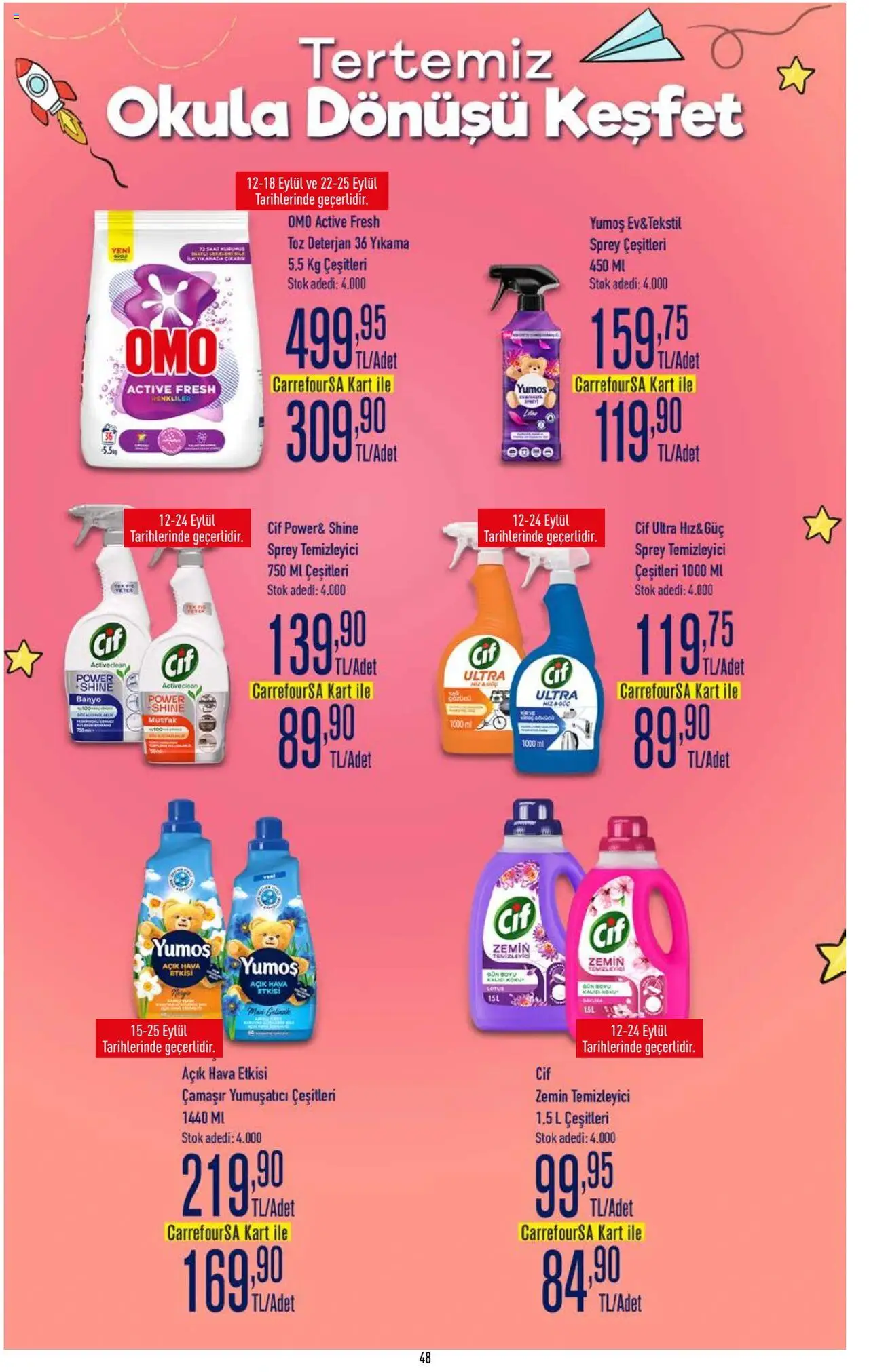 CarrefourSA Katalog - 12.09.2025 tarihinden itibaren geçerlidir | Sayfa: 48 | Ürünler: Banyo, Yumuşatıcı, Deterjan, Saat
