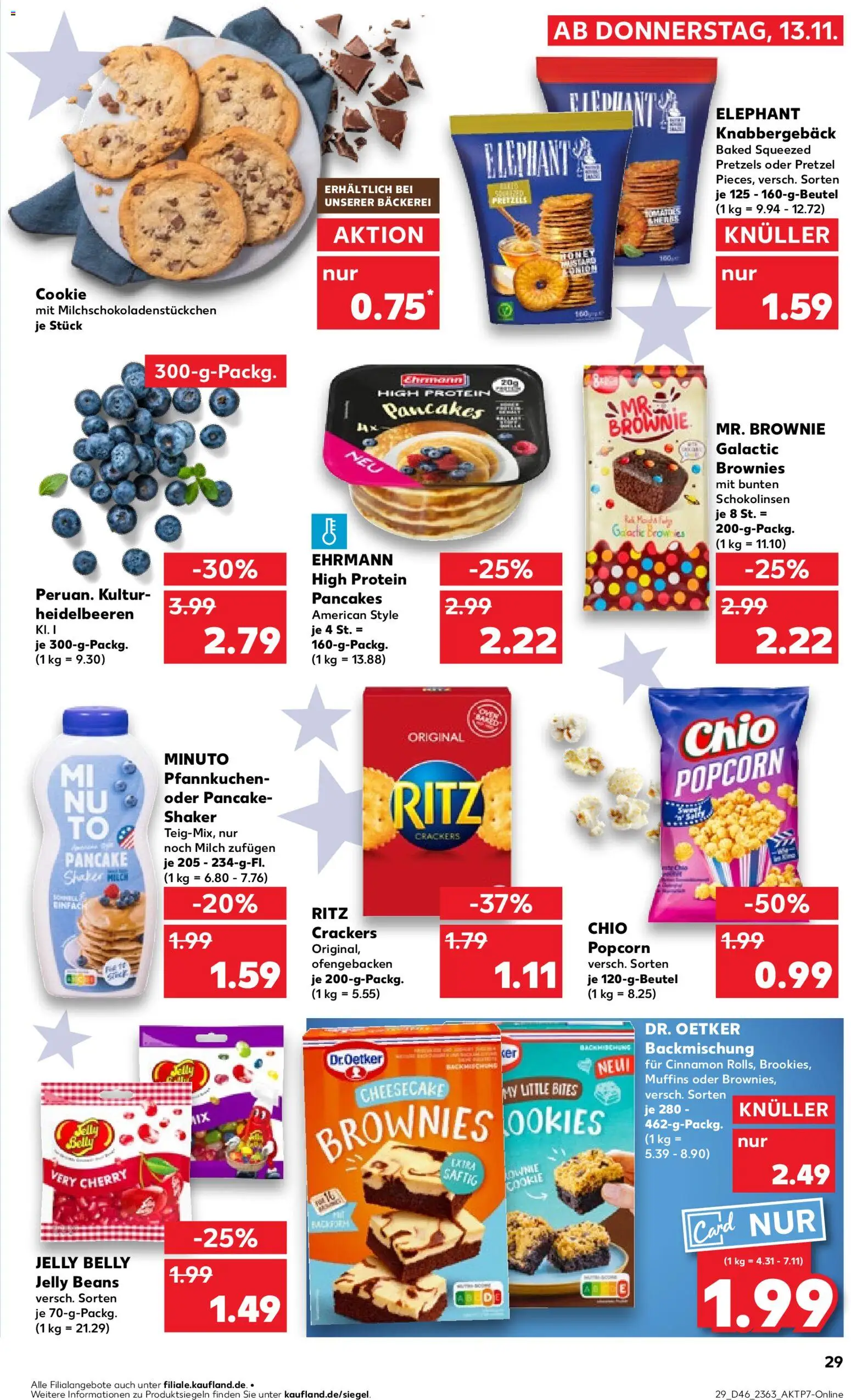 Kaufland prospekt Bremen	 – gültig ab 16.11.2025 | Seite: 29 | Produkte: Bäckerei, Milch, Pfannkuchen, Heidelbeeren