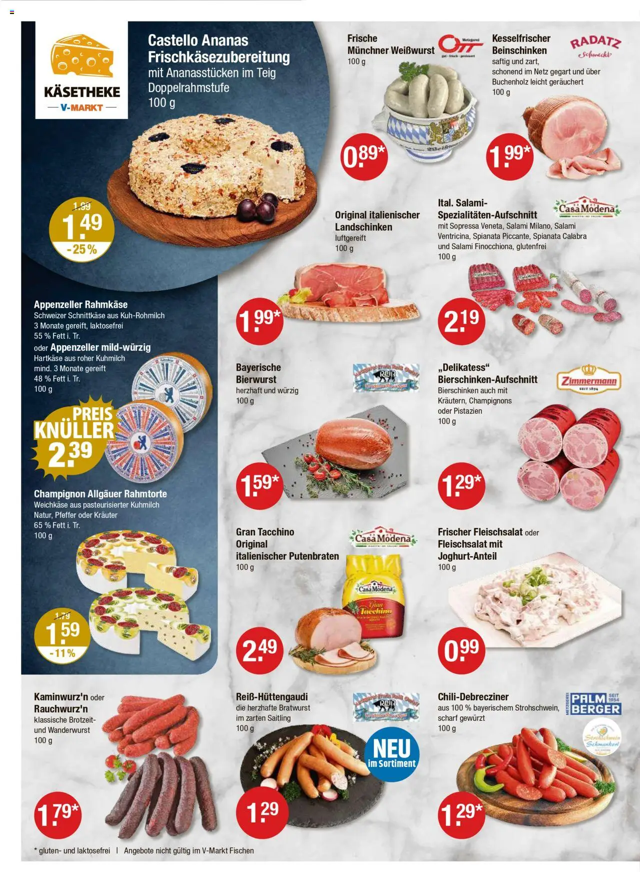 V-Markt - Oberpfalz - gültig ab dem 07.08.2025 | Seite: 2 | Produkte: Weißwurst, Pistazien, Champignons, Salami