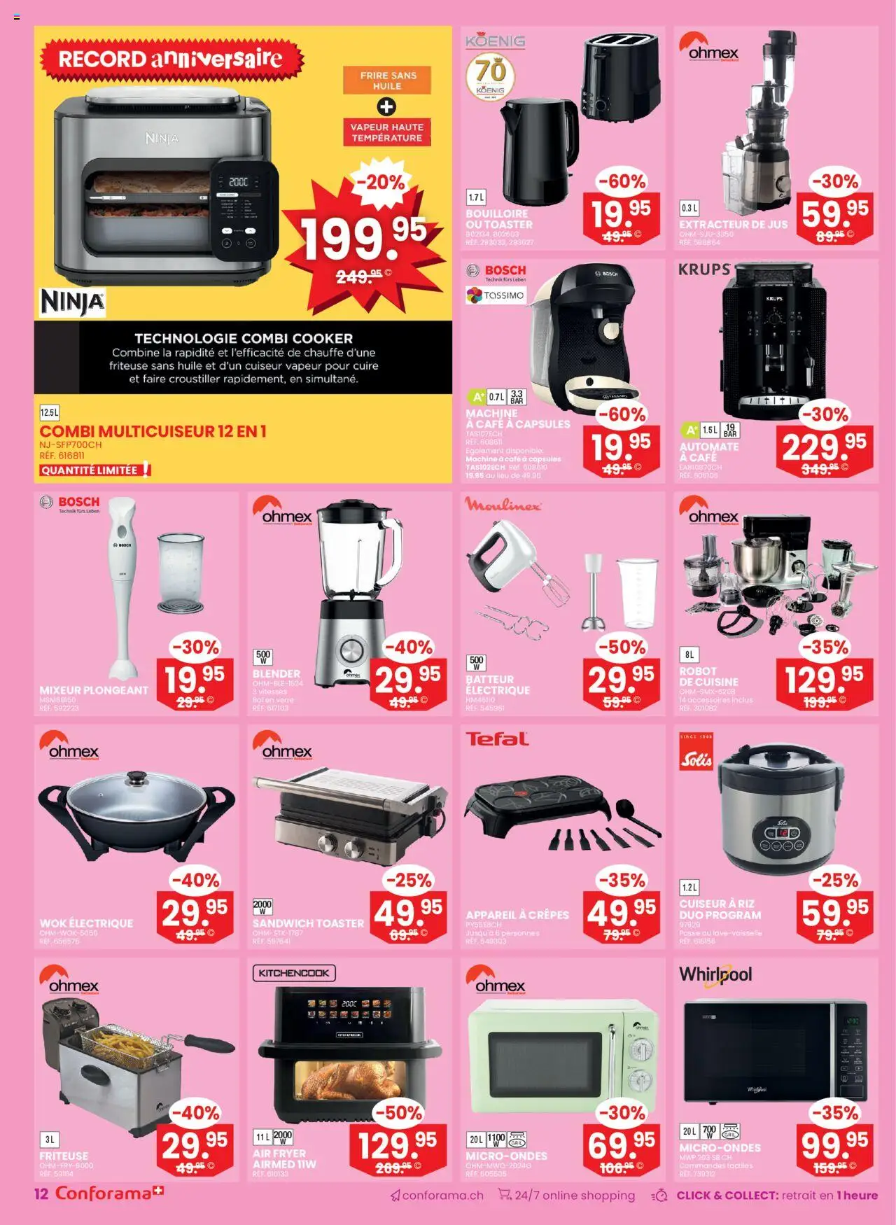 Conforama Aktionen Remise Immédiate – gültig ab 03.09.2025 | Seite: 12 | Produkte: Toaster, Friteuse, Wok, Bosch