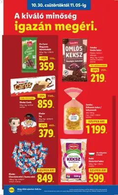 Kinder Cards, 5 db; 172 Ft/db, 128 g - amely érvényes a következő dátumtól: 30.10.2025 | Oldal: 8