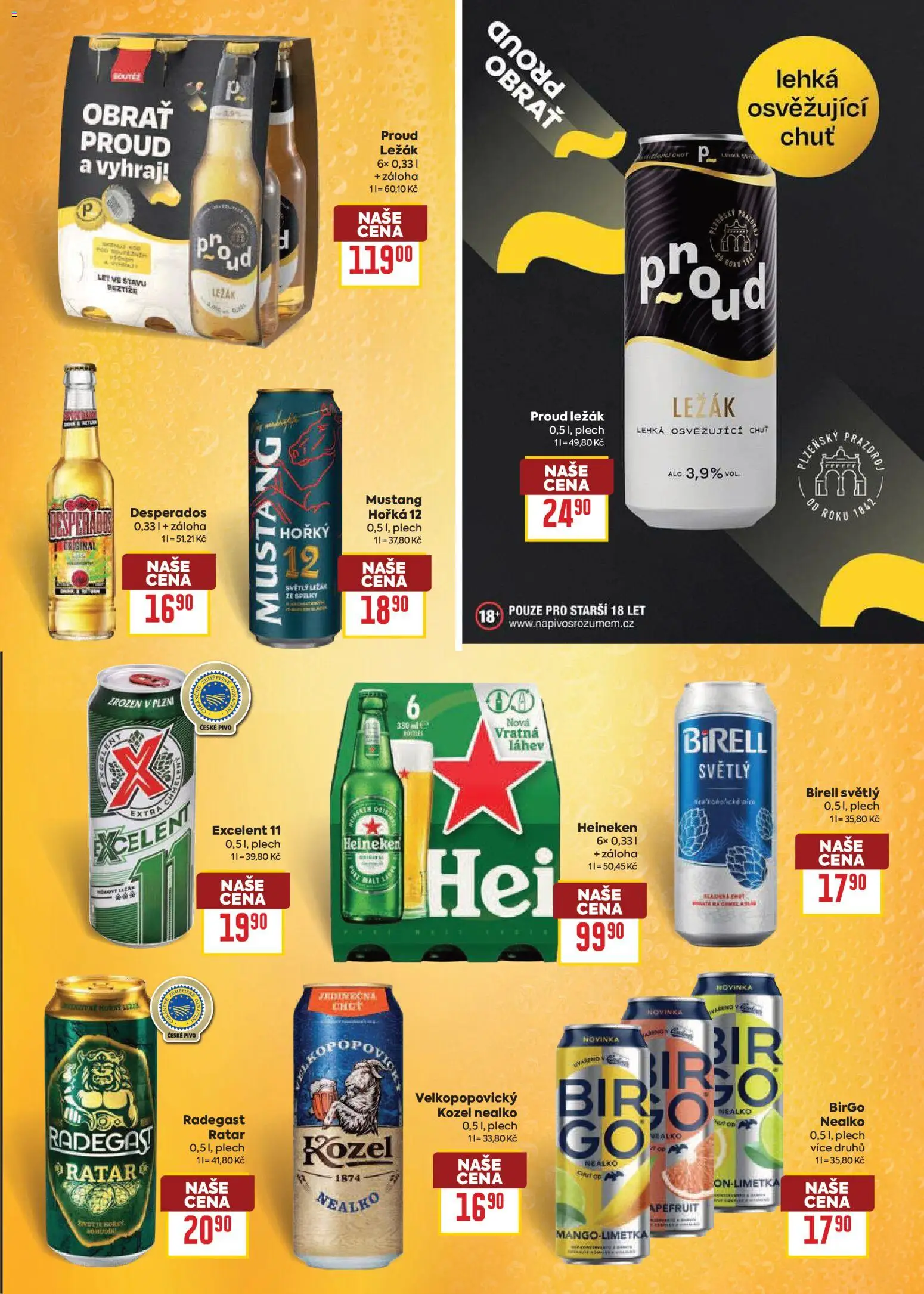 Billa leták - Vaše oblíbené značky od 25.02.2026 | Strana: 17 | Produkty: Heineken, Prazdroj, Radegast, Láhev