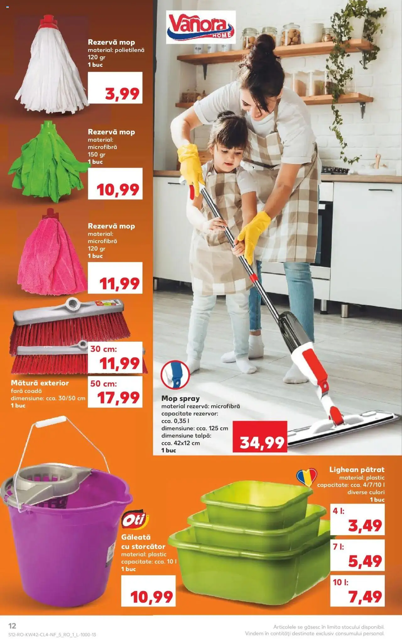 Noul catalog Kaufland – valabil de la 15.10.2025 | Pagină: 12 | Produse: Storcător, Mop, Mătură