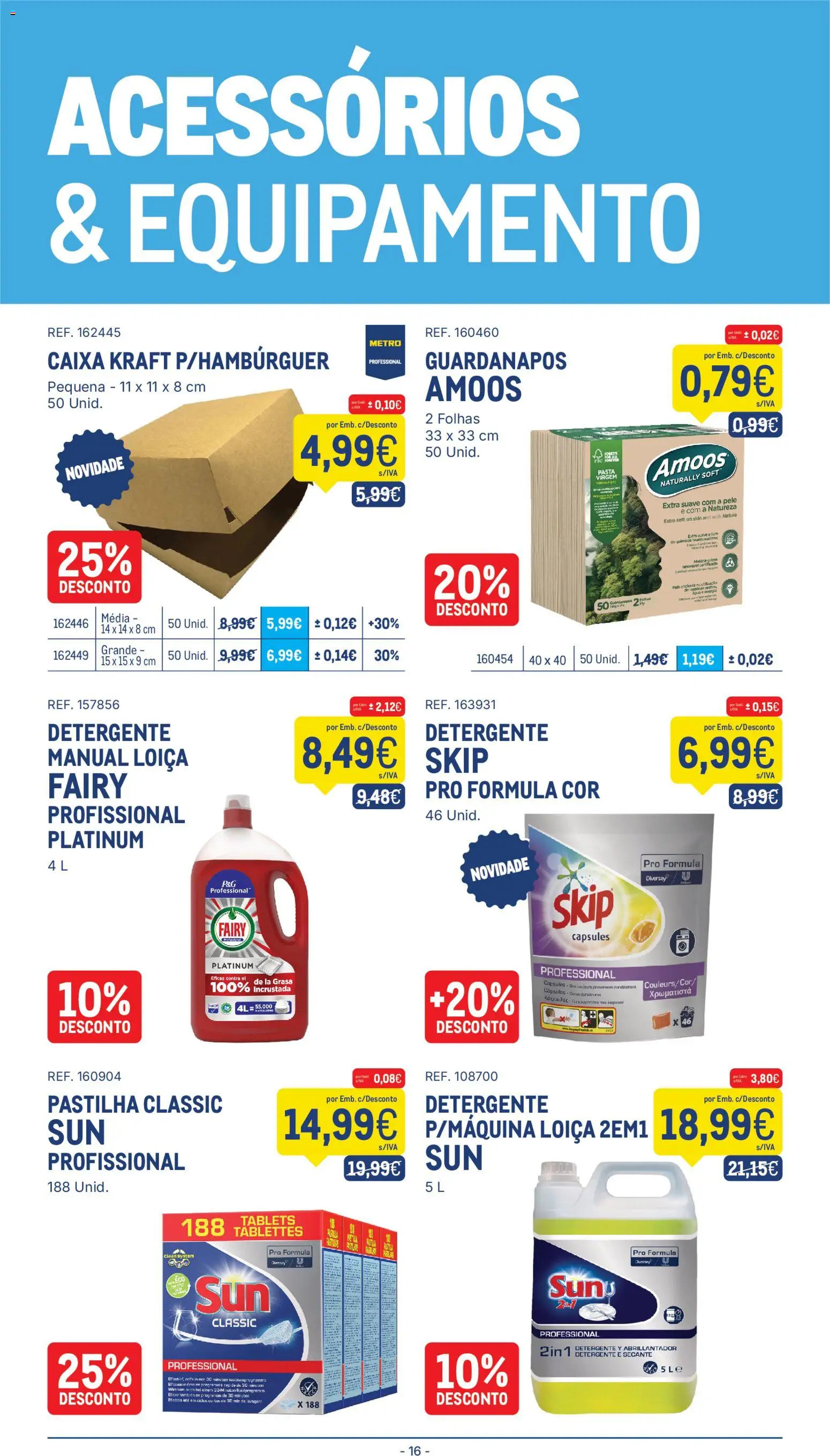 Makro folheto │ válido de 16.12.2025 | Página: 16 | Produtos: Agua, Guardanapos, Detergente, Caixa
