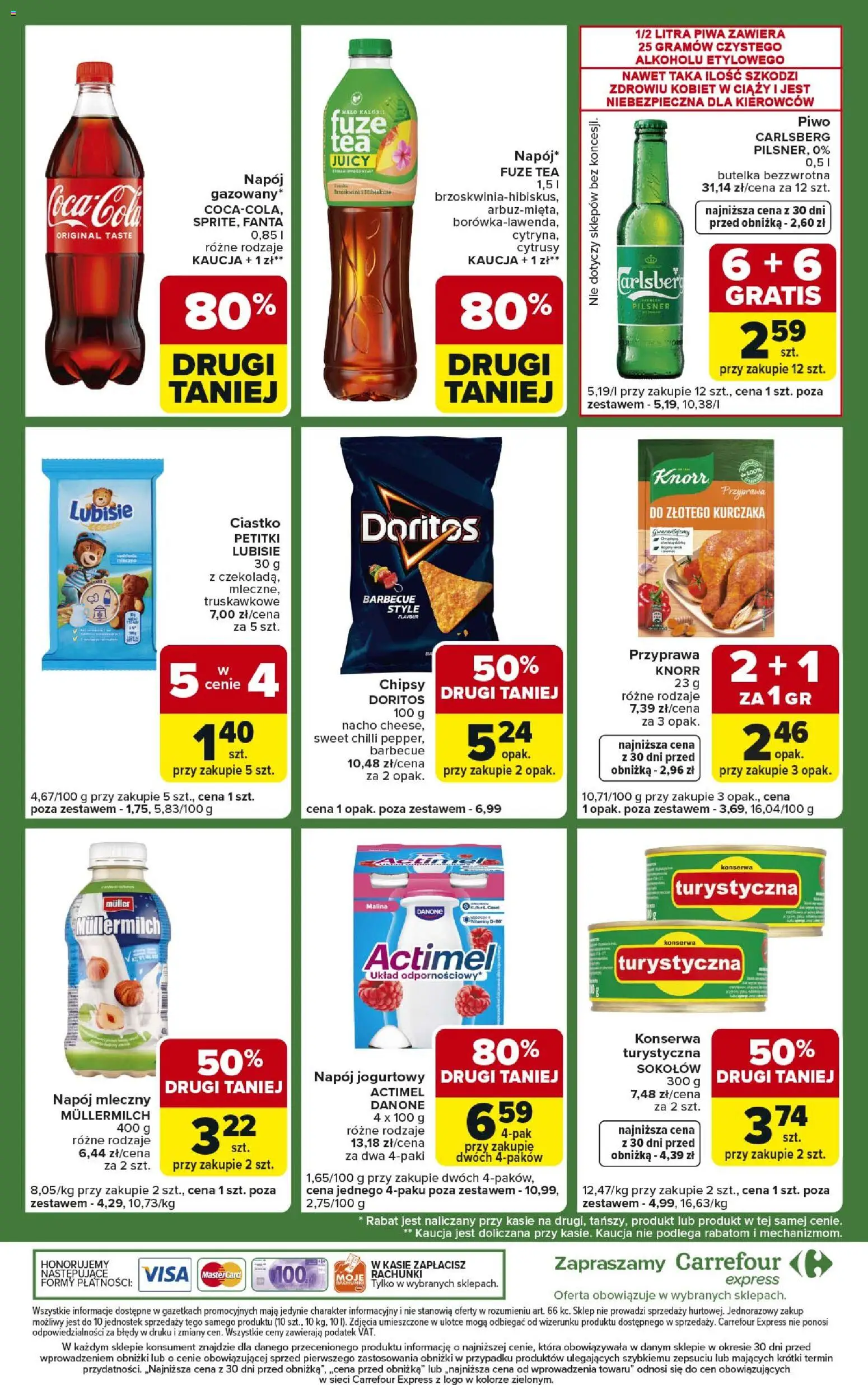 Carrefour Gazetka - Express od 24.02.2026 | Strona: 8 | Produkty: Chipsy, Doritos, Piwo Carlsberg, Piwo