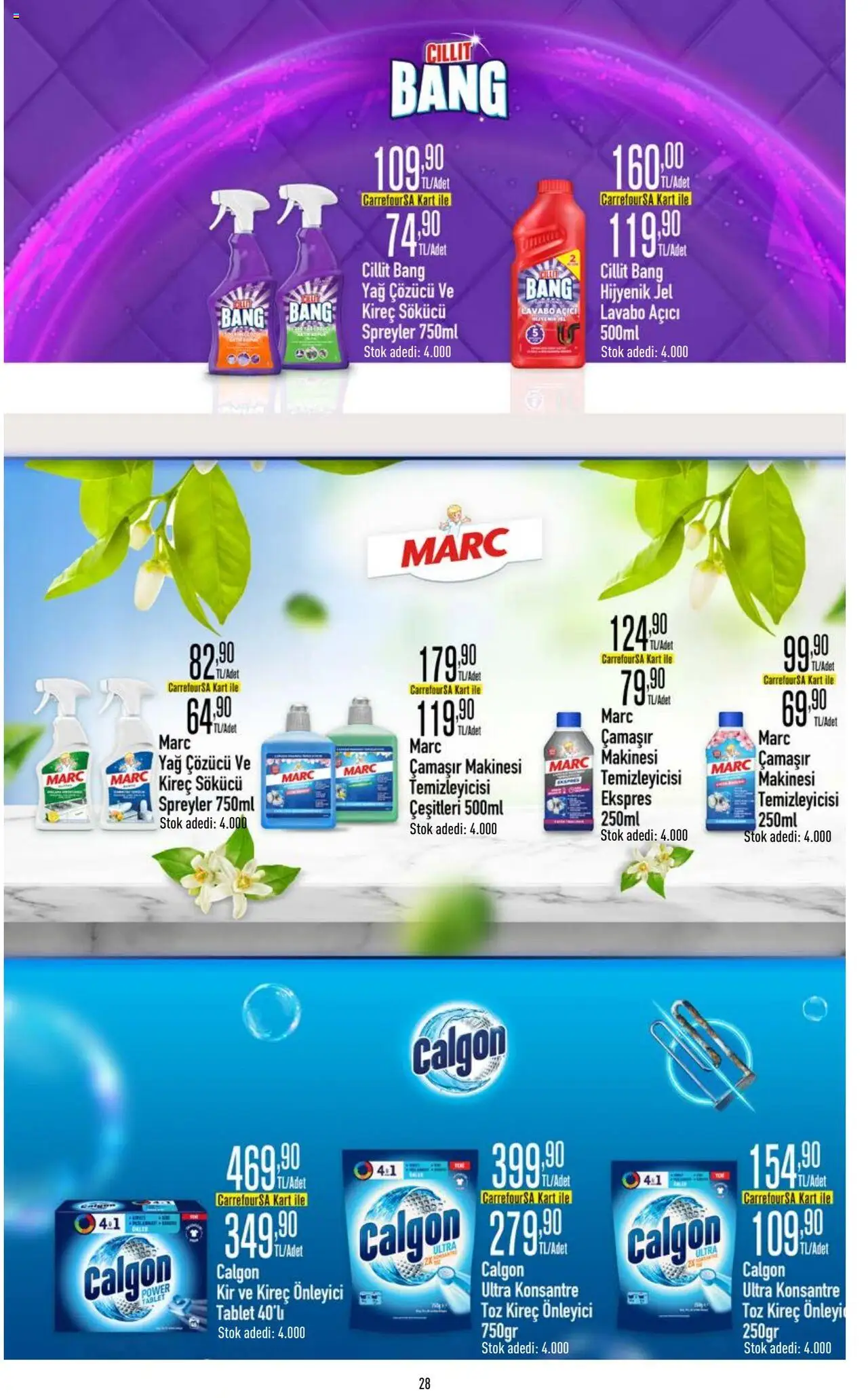 CarrefourSA Katalog - 01.08.2025 tarihinden itibaren geçerlidir | Sayfa: 28 | Ürünler: Lavabo, Yağ çözücü, Tablet, Çamaşır makinesi