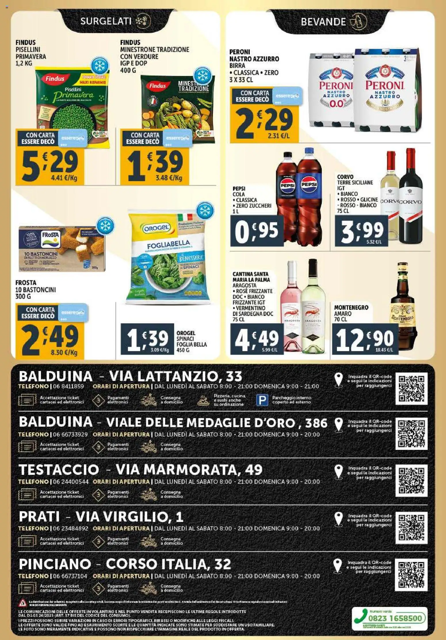 Volantino Decò del 20.01.2026 | Pagina: 4 | Prodotti: Verdure, Telefono, Pepsi, Sushi
