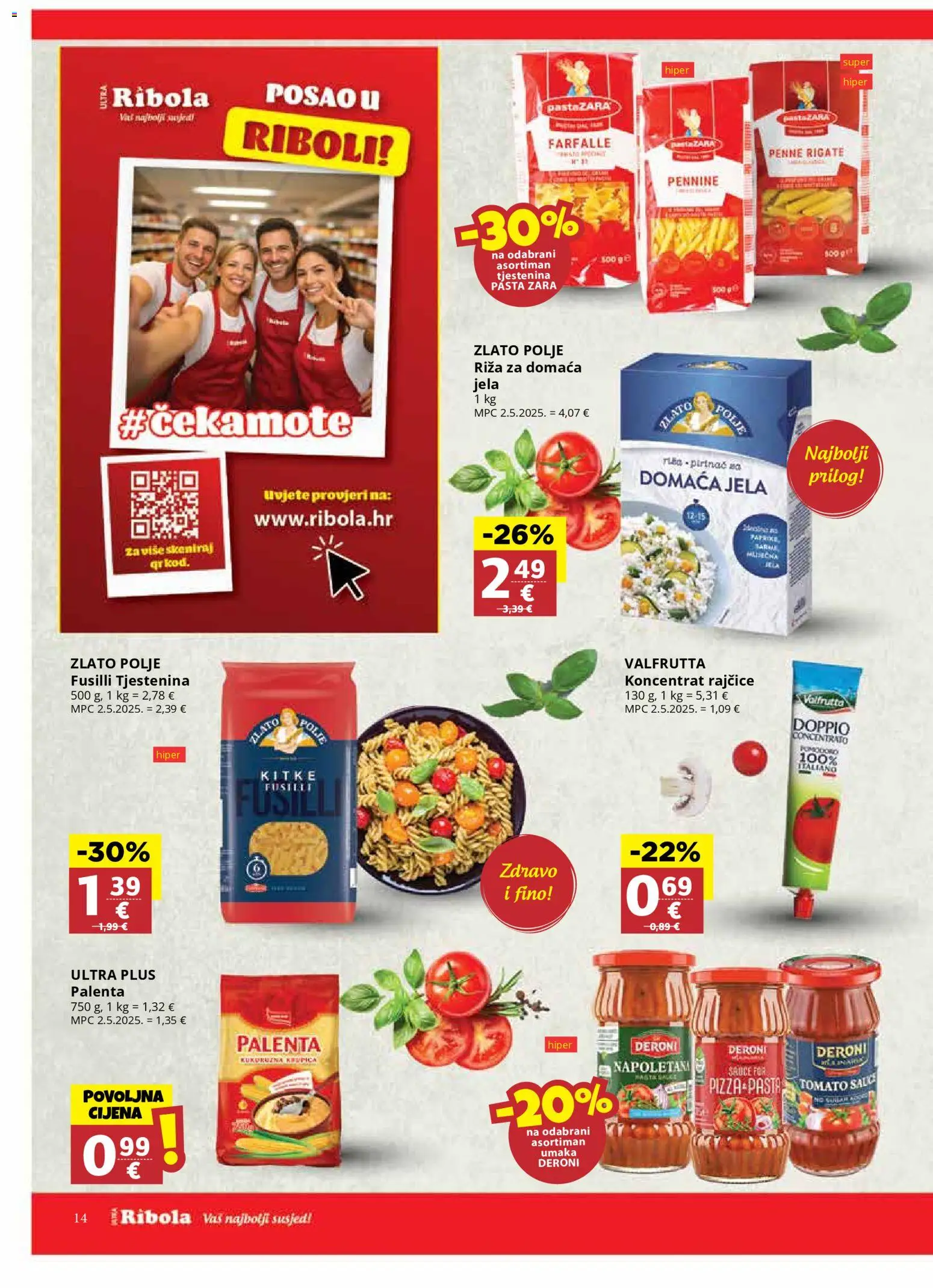 Ribola katalog | vrijedi od 28.01.2026 | Stranica: 14 | Proizvodi: Rajčice, Tjestenina, Palenta, Pasta