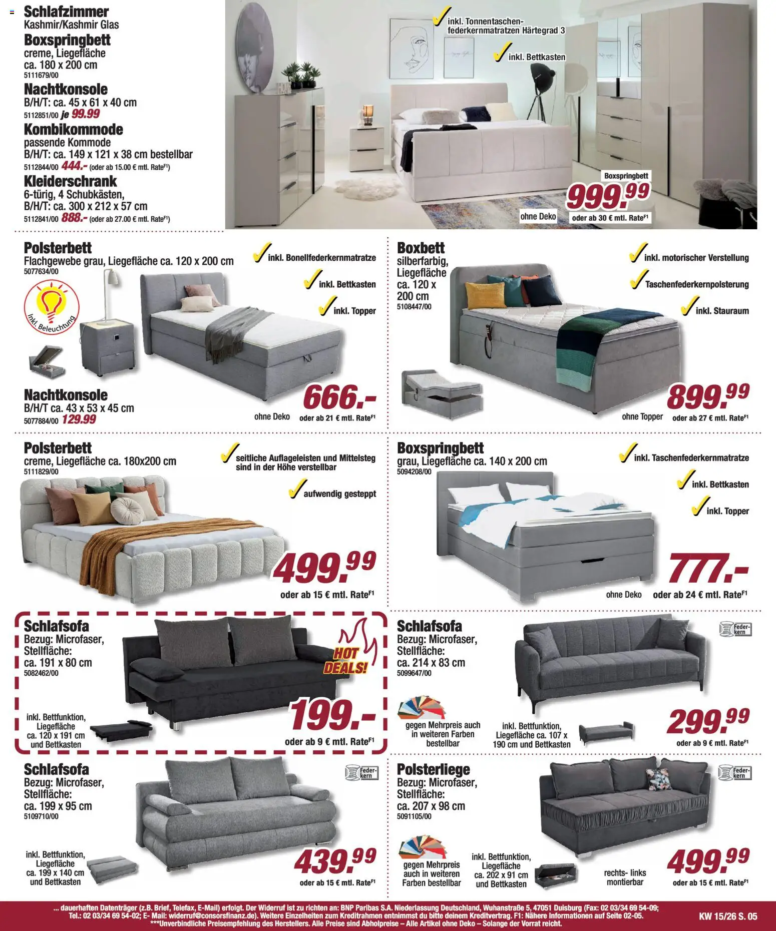 Poco Prospekt 	 – gültig ab 05.04.2026 | Seite: 5 | Produkte: Kleiderschrank, Boxspringbett, Polsterbett, Topper