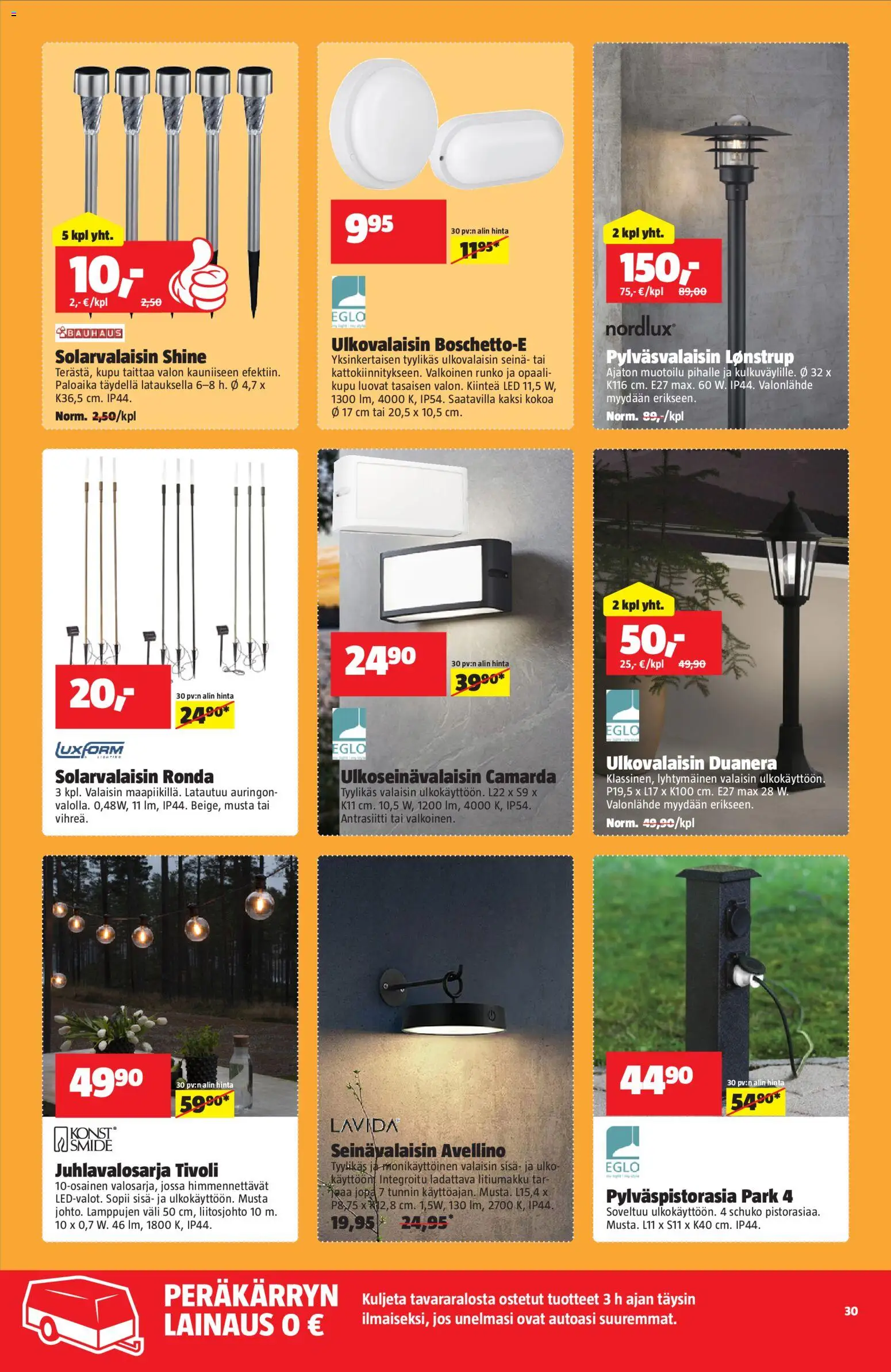 Bauhaus tarjoukset – voimassa 31.03.2026 alkaen | Sivu: 30 | Tuotteet: Ulkovalaisin, Valonlähde