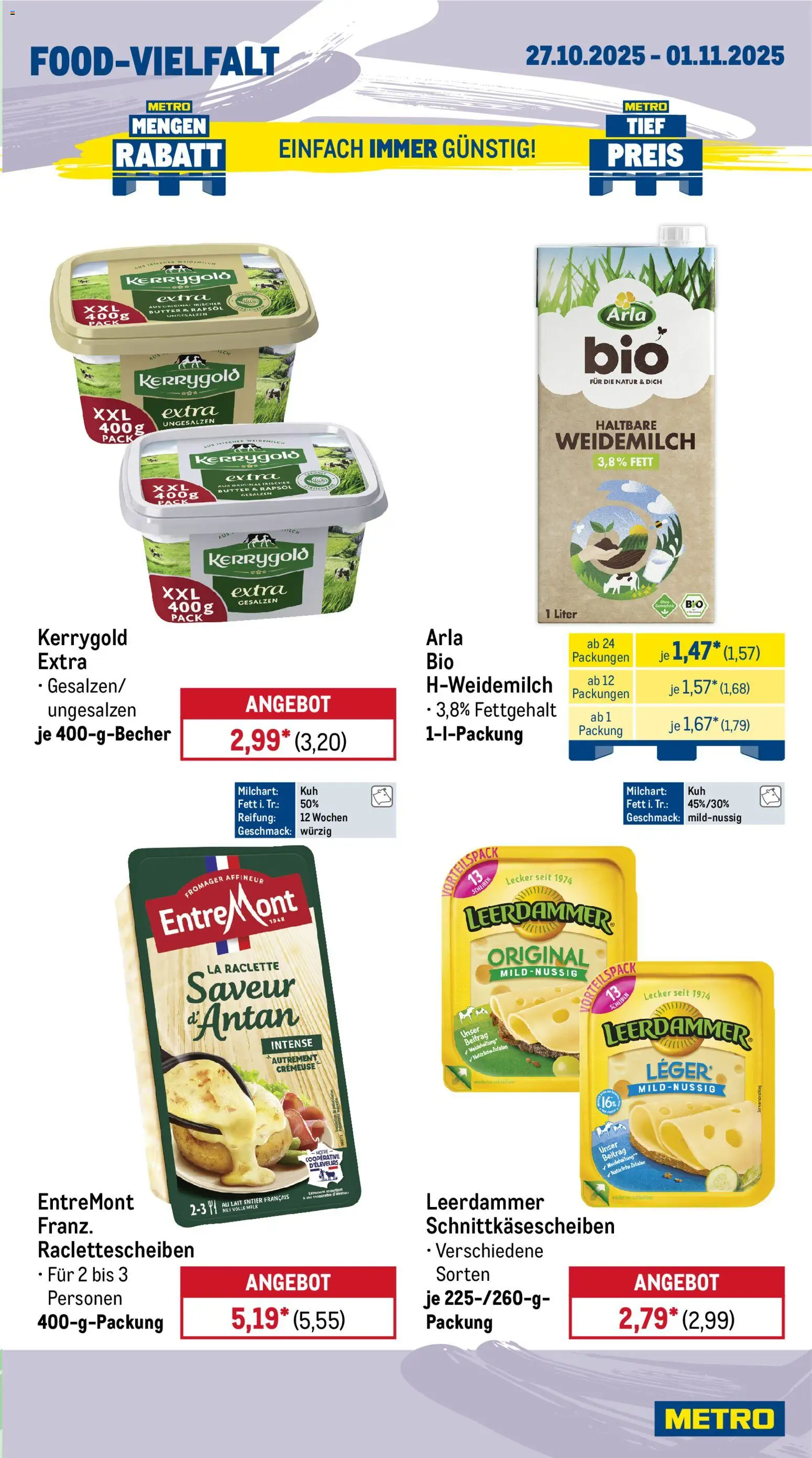 Metro Prospekt 	 – gültig ab 27.10.2025 | Seite: 9 | Produkte: Butter, Rapsöl, Leerdammer, Raclette