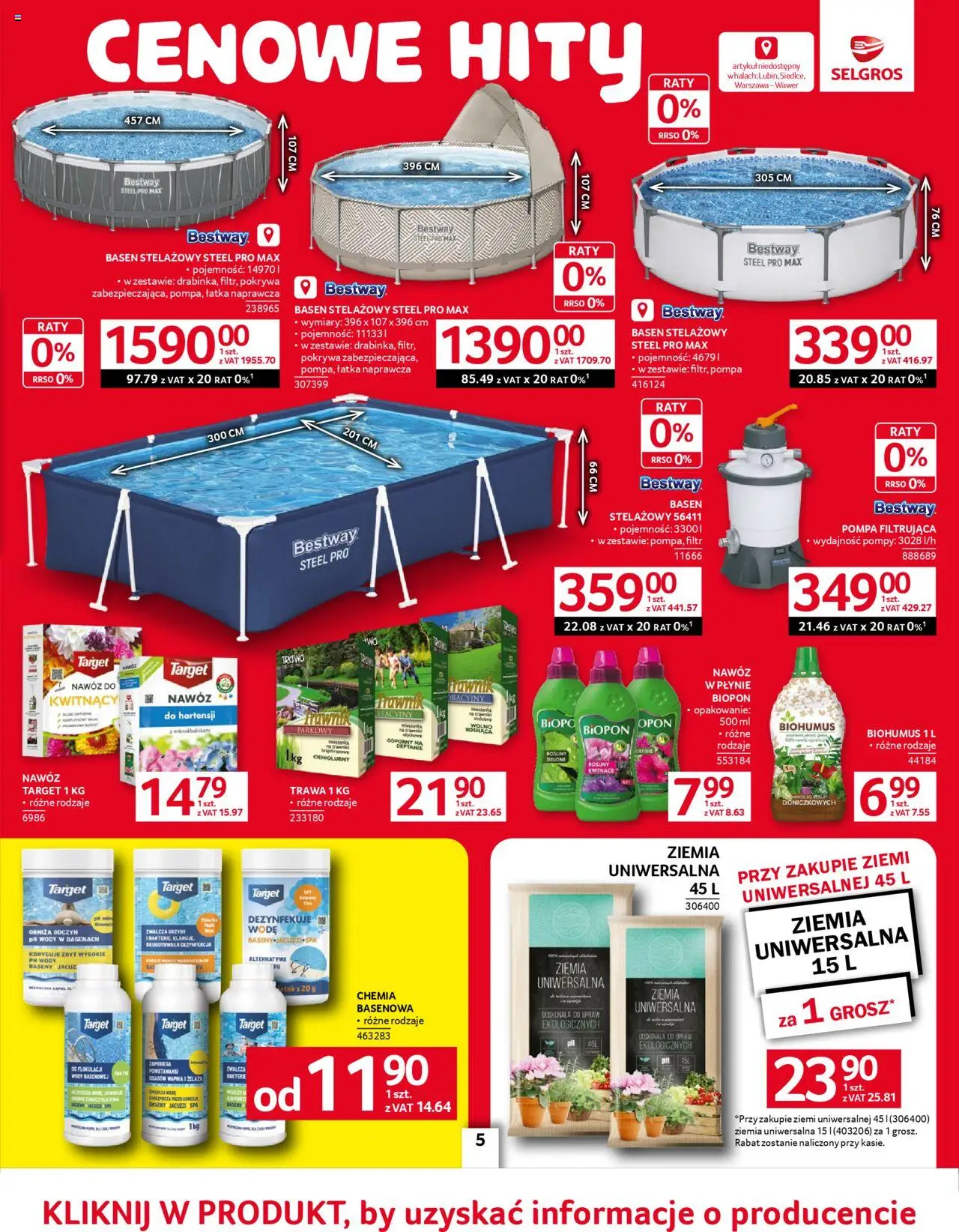Selgros cash&carry Gazetka - Oferta przemysłowa od 05.06.2025 | Strona: 7 | Produkty: Ziemia uniwersalna, Ziemia, Basen, Rosliny