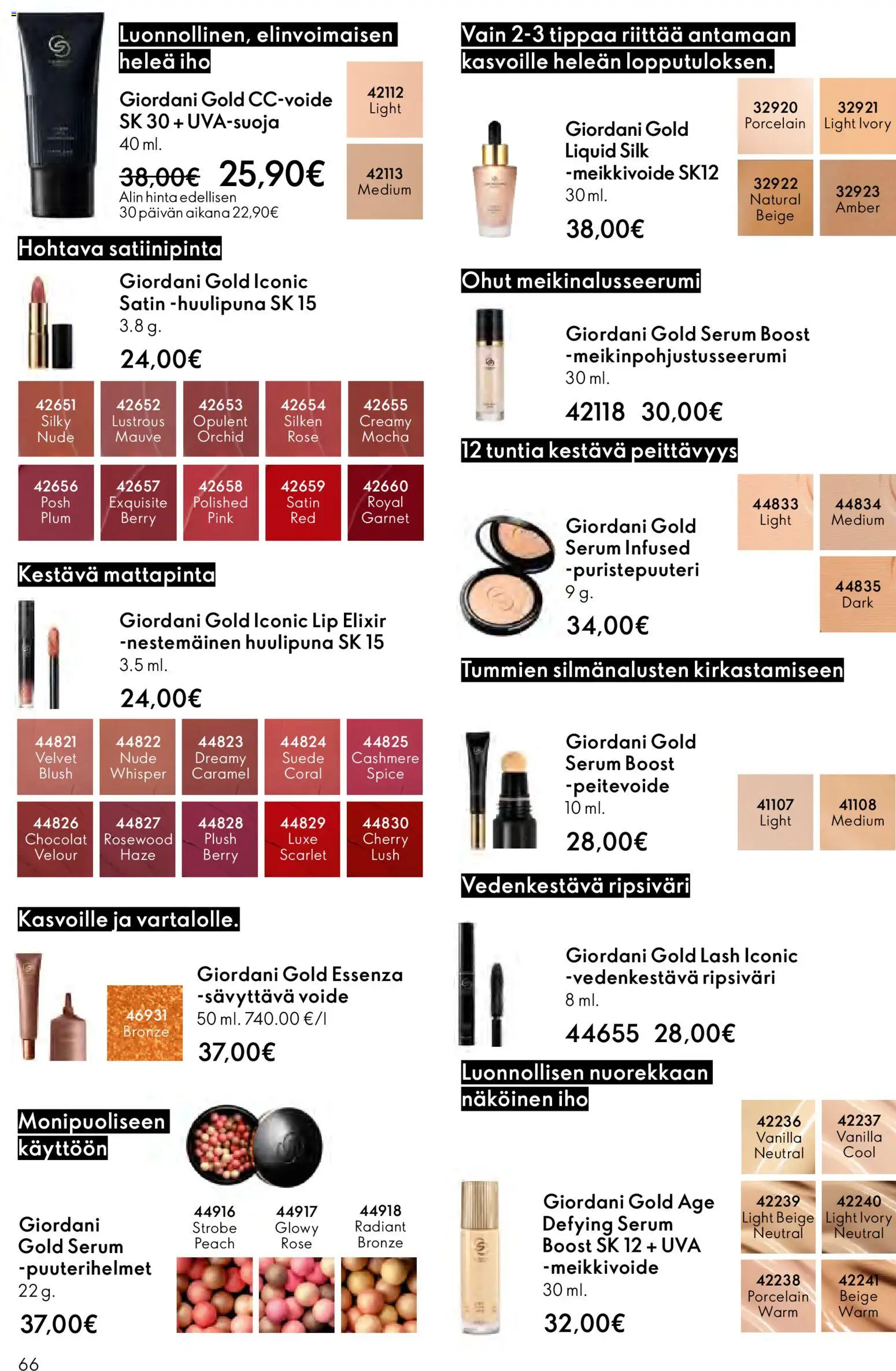 Oriflame - Esite 02 – voimassa 28.01.2026 alkaen | Sivu: 66 | Tuotteet: Peitevoide, CC cream, Ripsiväri, Huulipuna